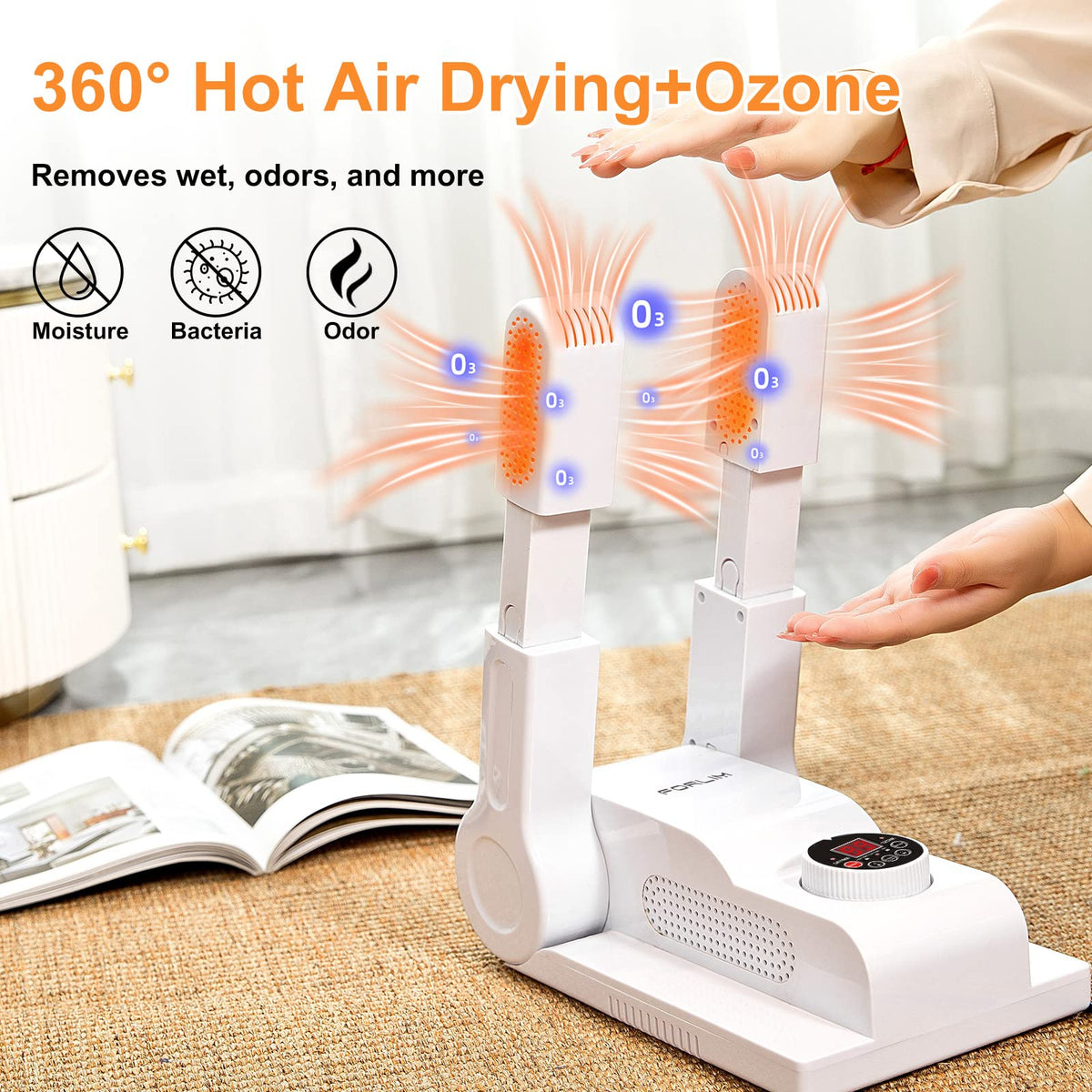 FORLIM Shoe Boot Dryer for Work Boots 3 Temp Modes 24H Delay - FORLIM Official Imagery - 8