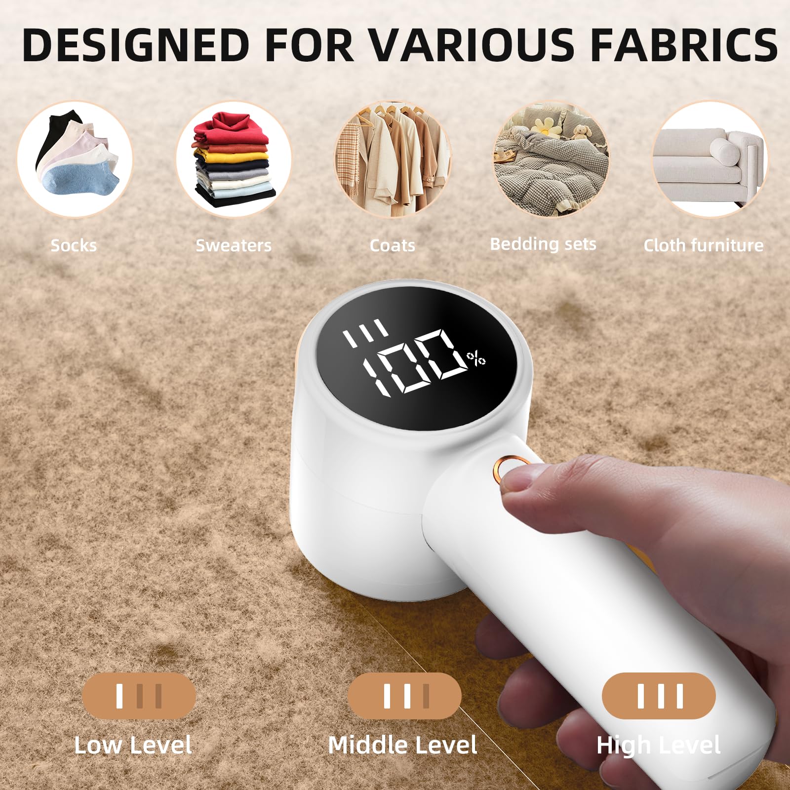Peiyuu Fabric Shaver, Lint Remover Rechargeable, Electric Portabl by Peiyuu - Angle View 5