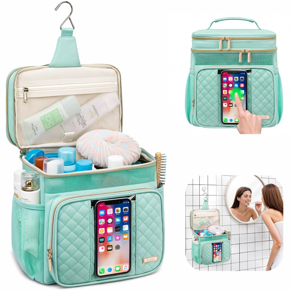 Tealari Large Toiletry Bag for Women Men Bathroom Bag Water - Tealari Official Imagery - 4
