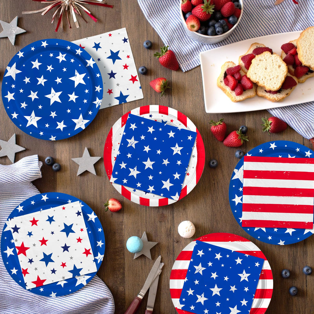 4th of July Party Supplies Set Patriotic Theme Kit for - Gatherfun Official Imagery - 7