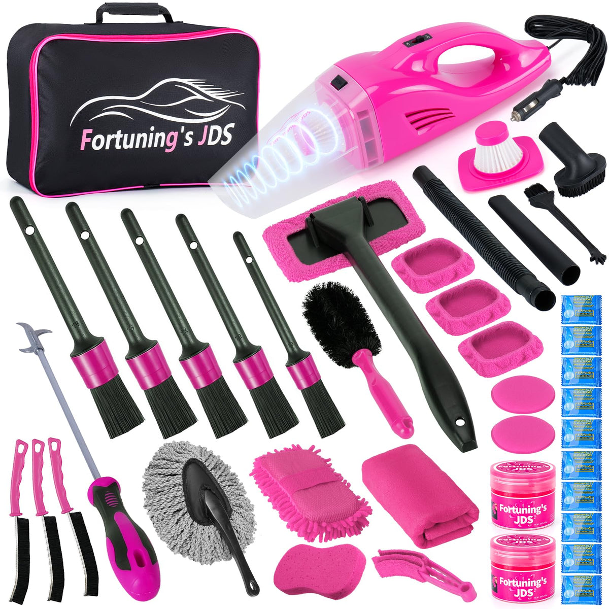 38PCS Car Detailing Kit Interior Cleaner with High Power - Fortuning's JDS Official Imagery - 1