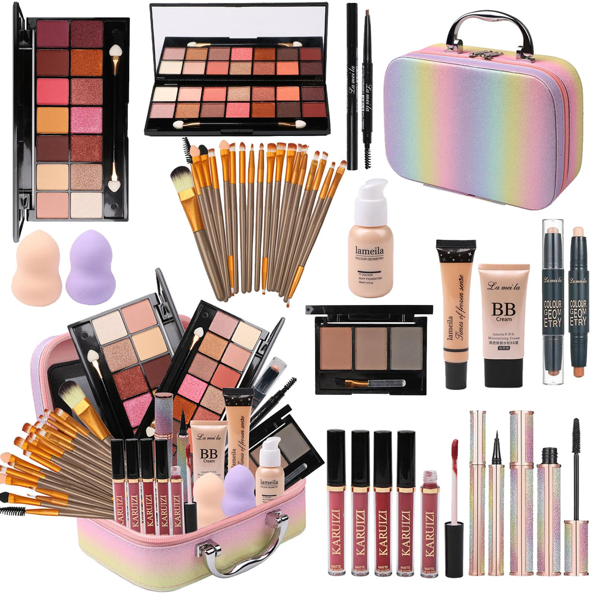 Makeup Set for Girls Rainbow Makeup Kit Beauty Boxes with - MTDXILTAI Official Imagery - 2