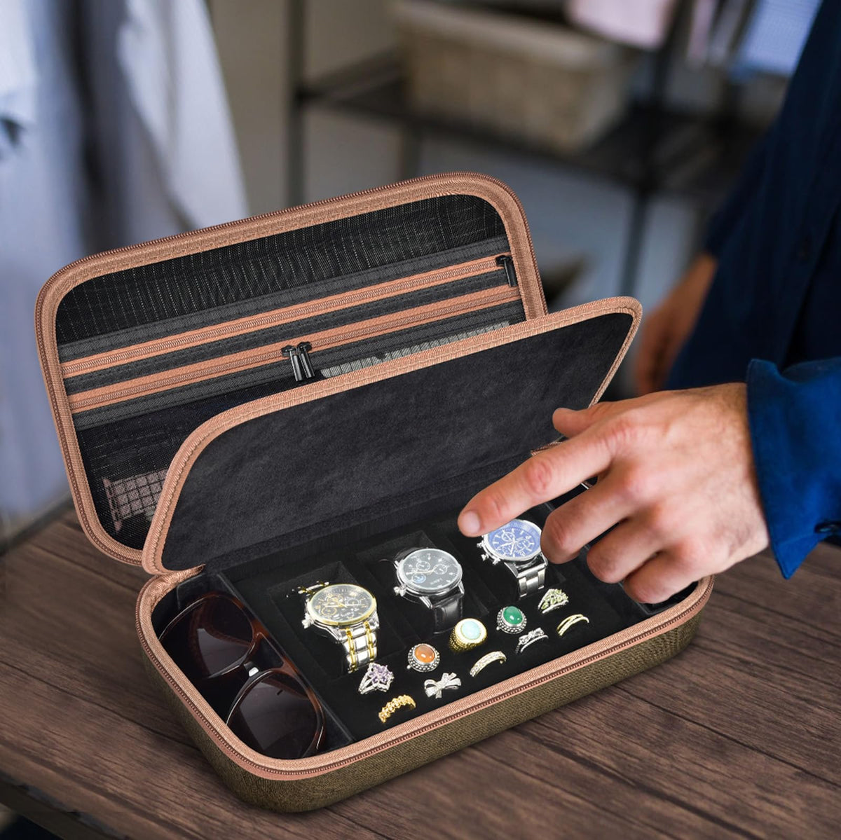 casmilee Watch Travel Case and Jewelry Organizer 3 Watch - casmilee Official Imagery - 3