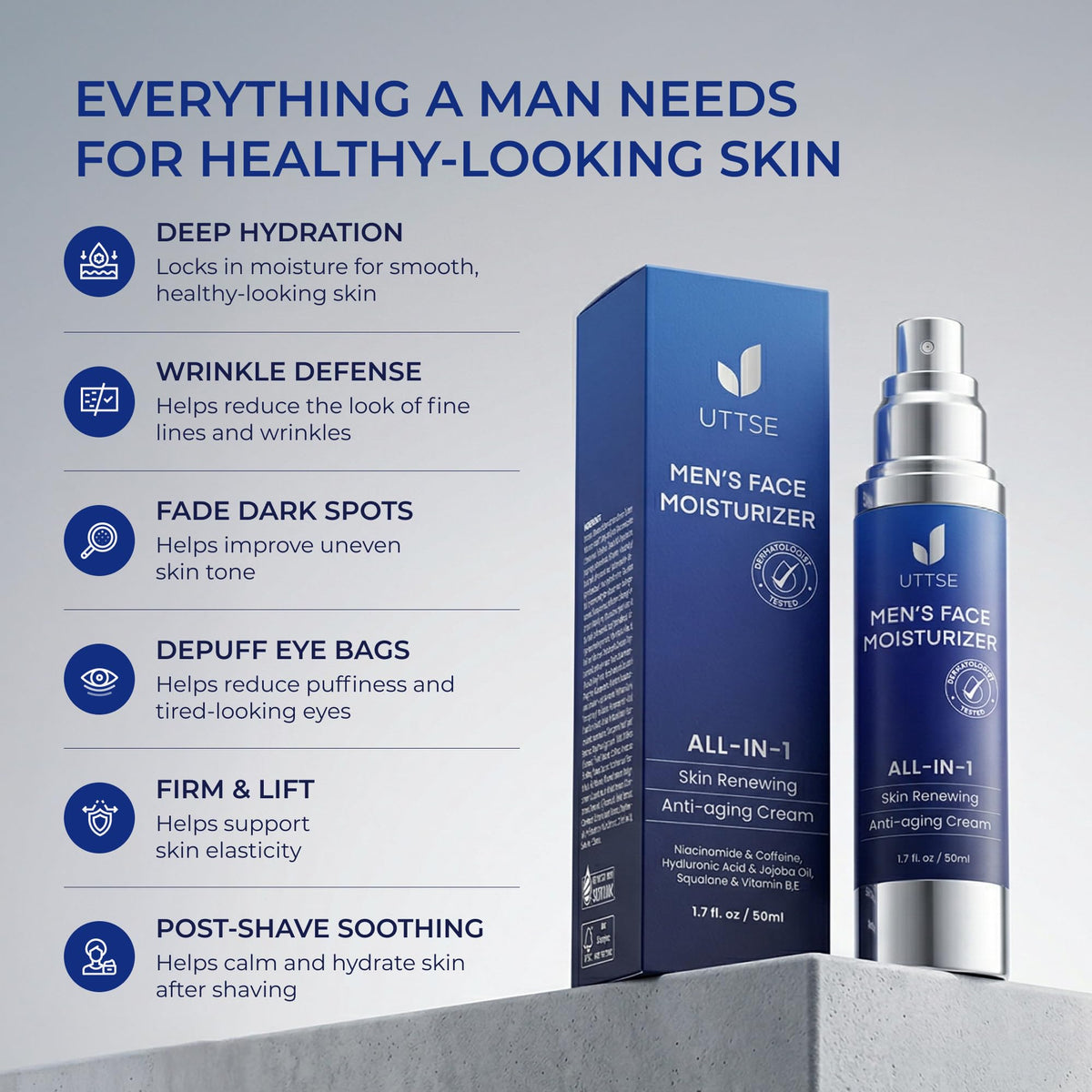 Uttse 6 in 1 Face Cream for Men Men s Anti Aging Face Cream - Uttse Official Imagery - 3