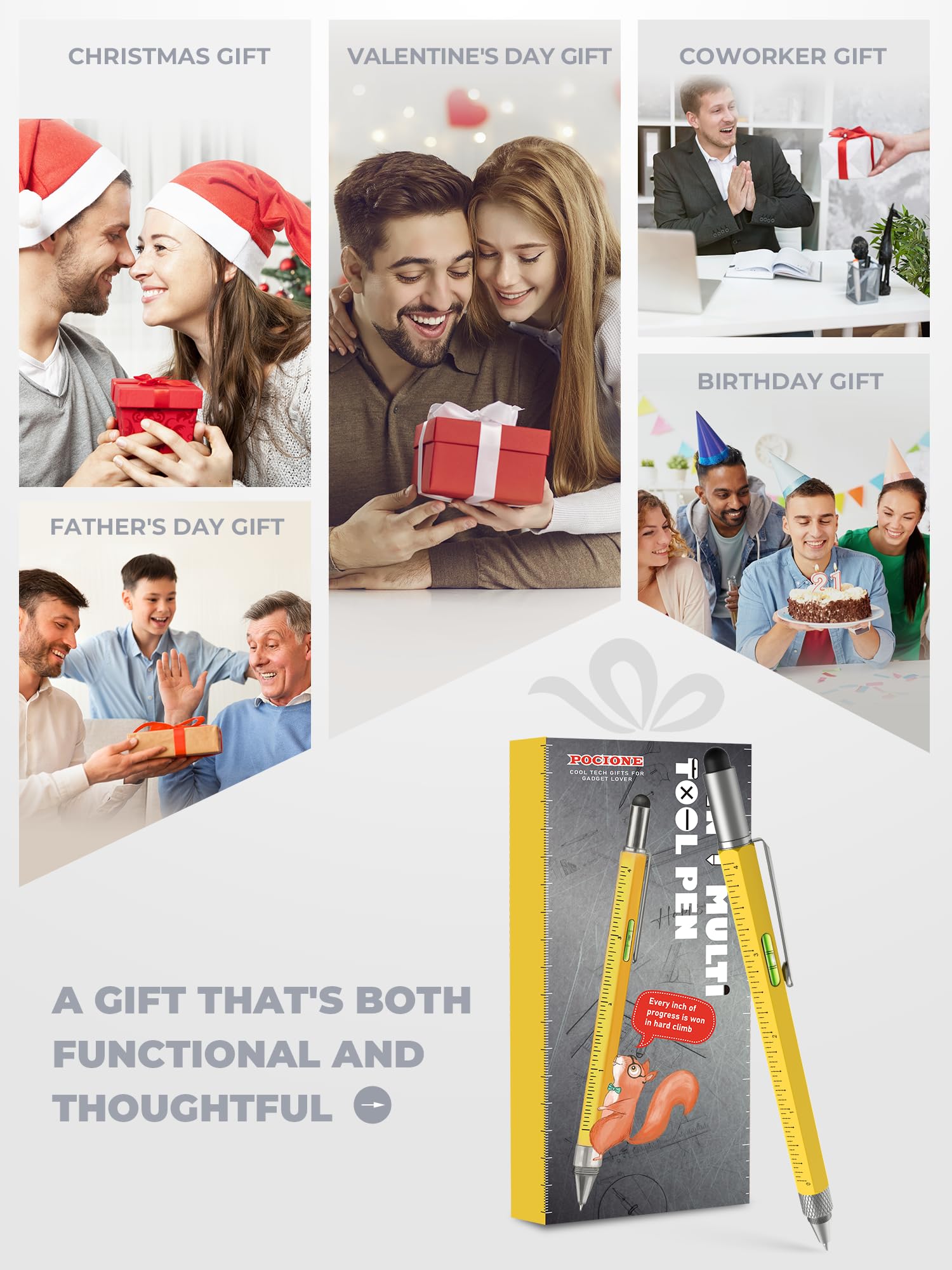 POCIONE Stocking Stuffers for Men Multitool Pen - Mens Gifts for Chris - View 2
