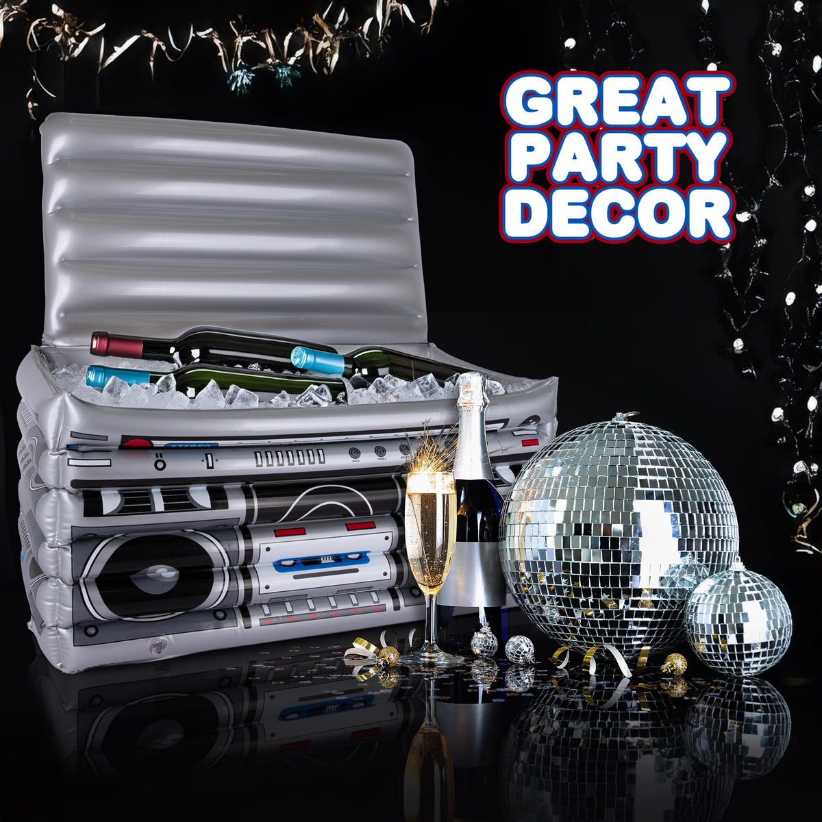 ArtCreativity Inflatable Boom Box Cooler Decoration 80s and - ArtCreativity Official Imagery - 5