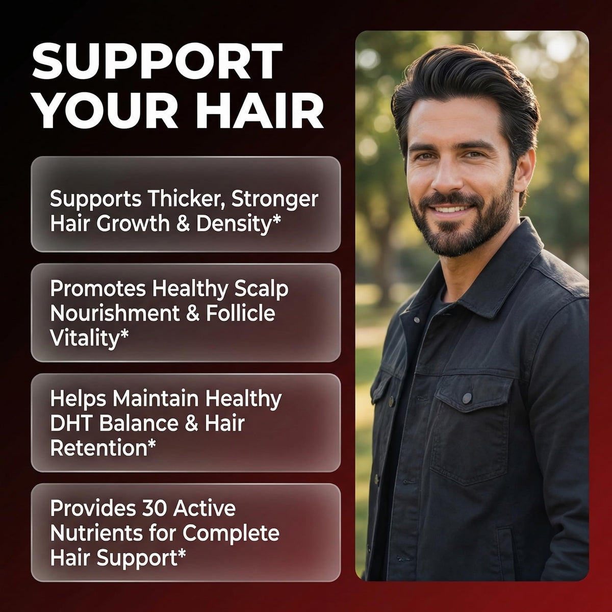 Hair Growth Supplement For Men - Clean Nutraceuticals Official Imagery - 3