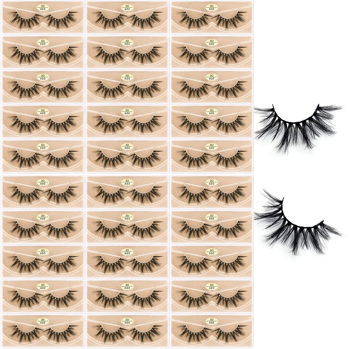 Wholesale Faux Mink Lashes 30 Pairs 3D A03 Medium Length - FARRED Official Imagery - 5