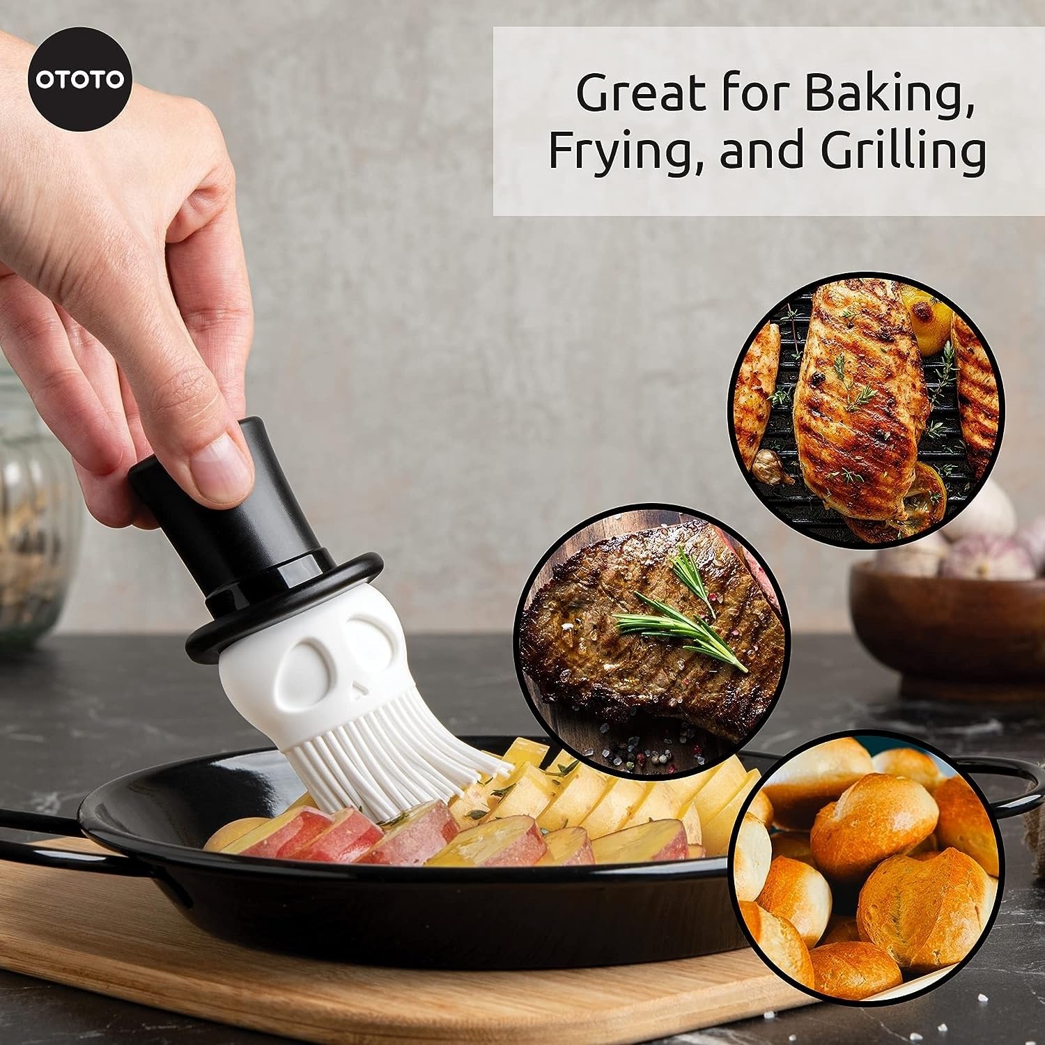 OTOTO Skully Basting Brush - Food Basting Brush for Cooking, Halloween - View 5