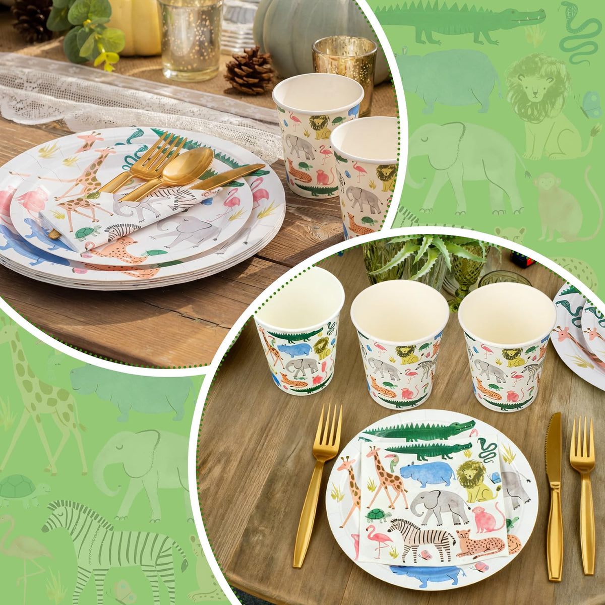 Newtay 350 Pcs 50 Sets Safari Animals Supplies Include Paper - Newtay Official Imagery - 5