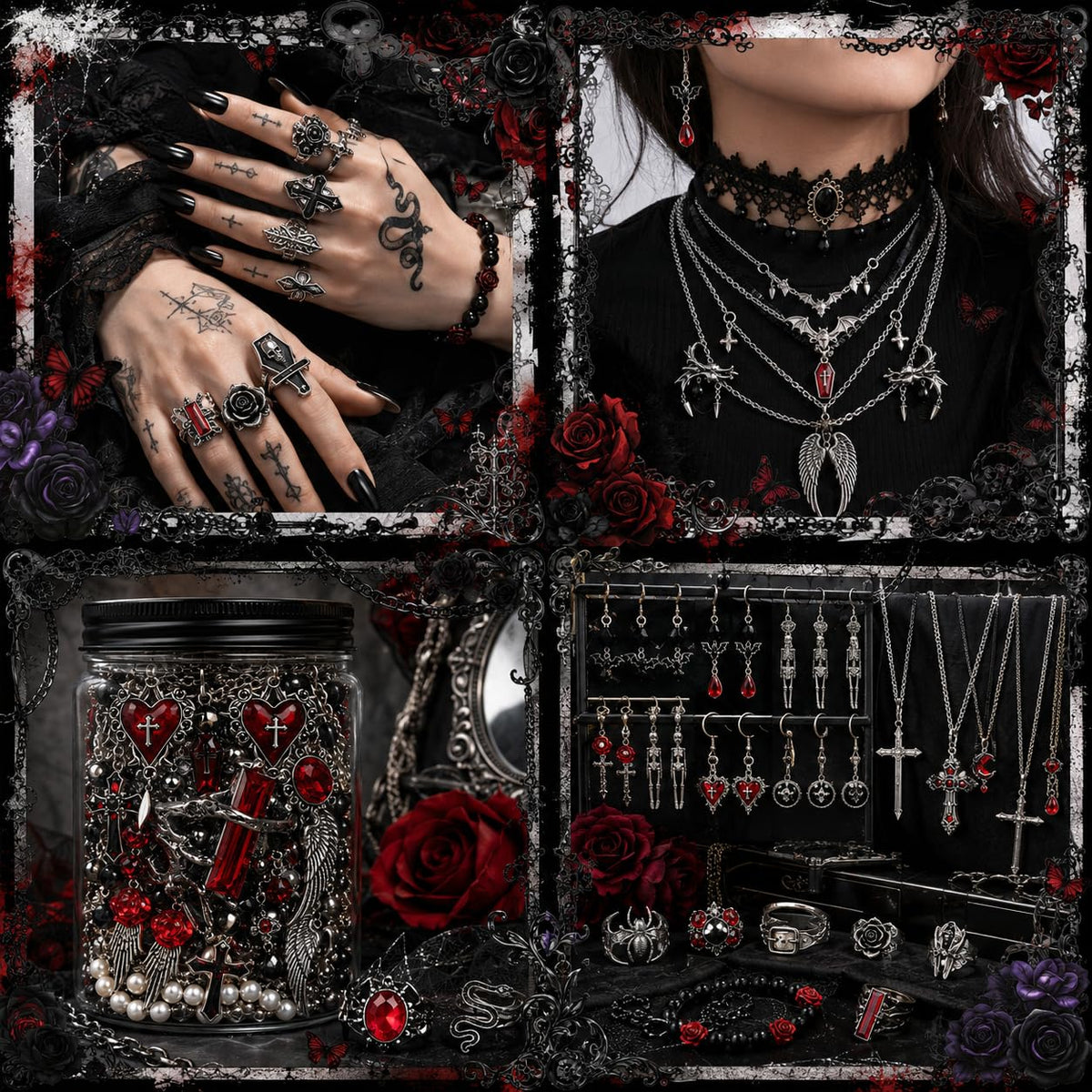 Mystery Gothic Jewelry Jar for Women Vintage Punk Jewelry - AUSGER Official Imagery - 4
