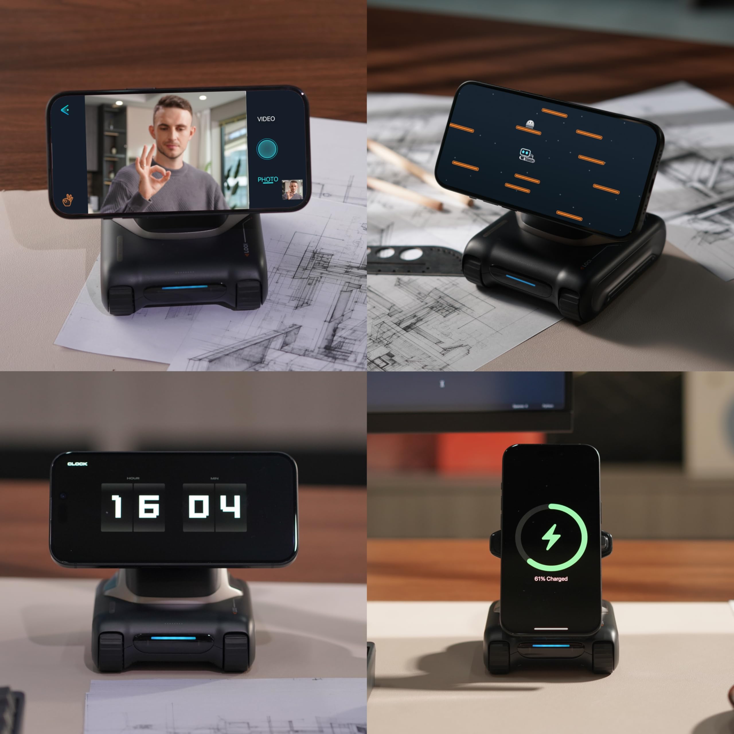 TangibleFuture LOOI Robot-Space Black-AI Desktop Companion,ChatGP by TangibleFuture - Angle View 5
