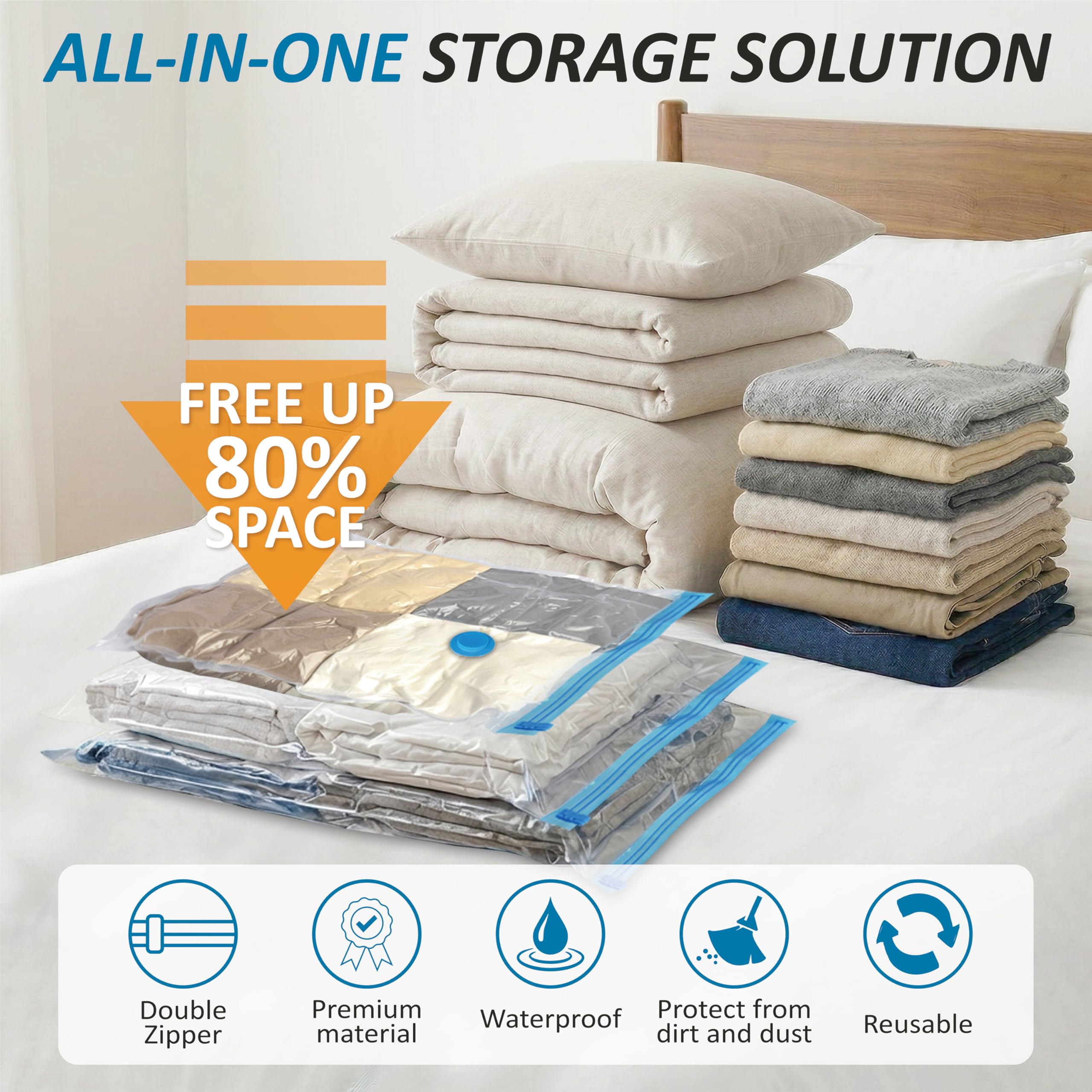 Vacuum Storage Bags with Hand Pump Vacuum Seal Space Saver - Cozy Essential Official Imagery - 3