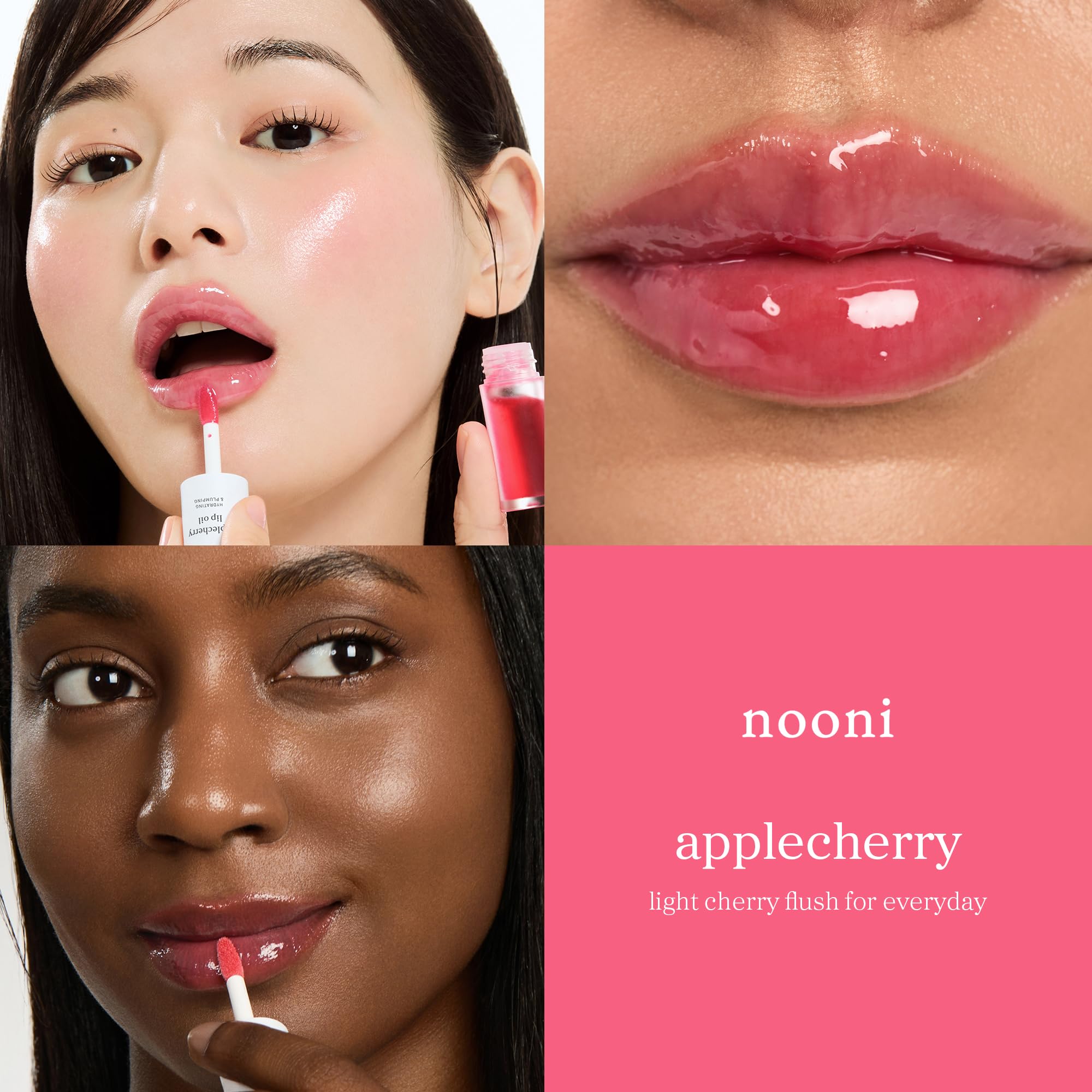 NOONI Korean Lip Oil - Applecherry - Plumping & Hydrating Tinted Lip G - View 5