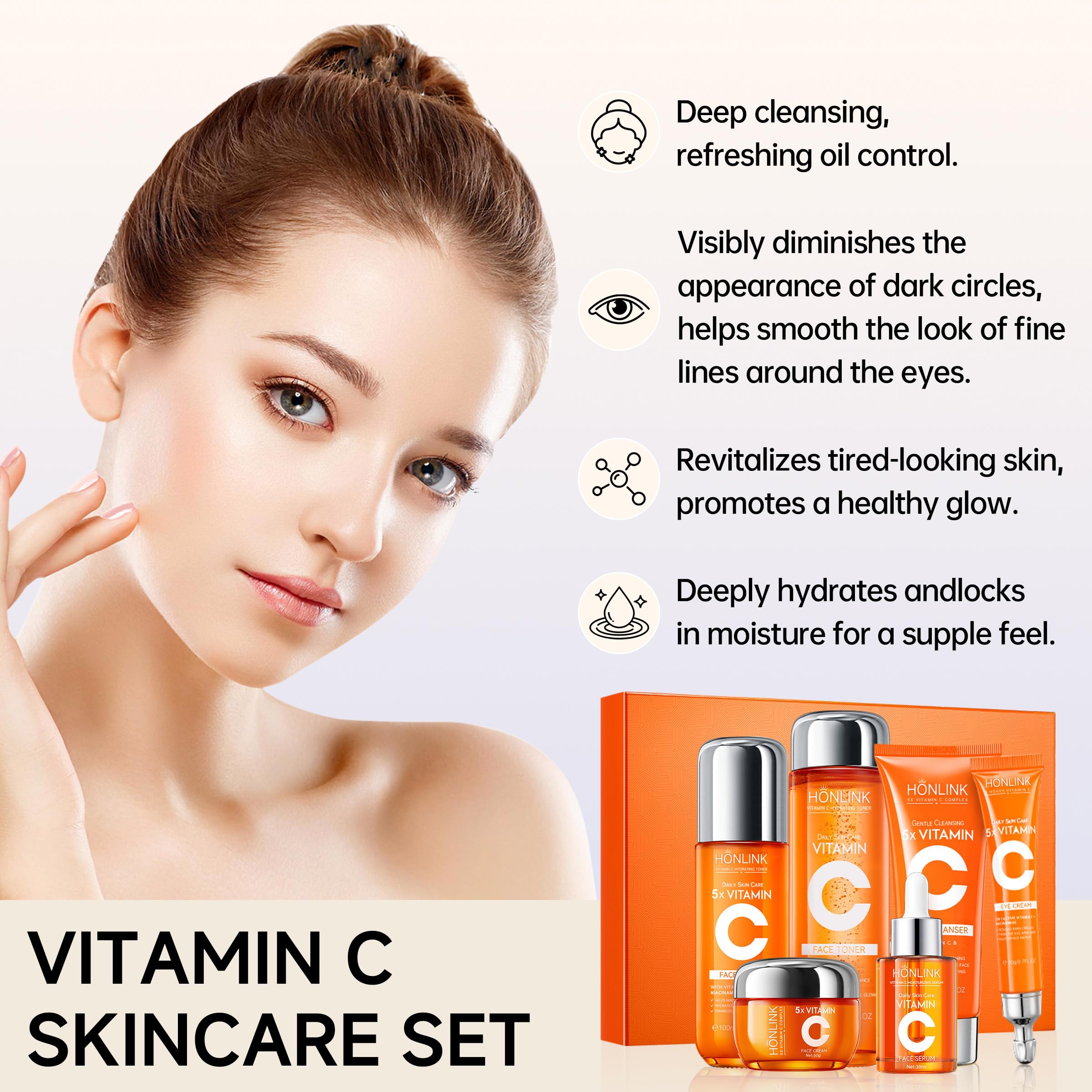 2 Box Glown 6-Piece Hydrating Skincare Set with Vitamin C & Niacinamid - View 4