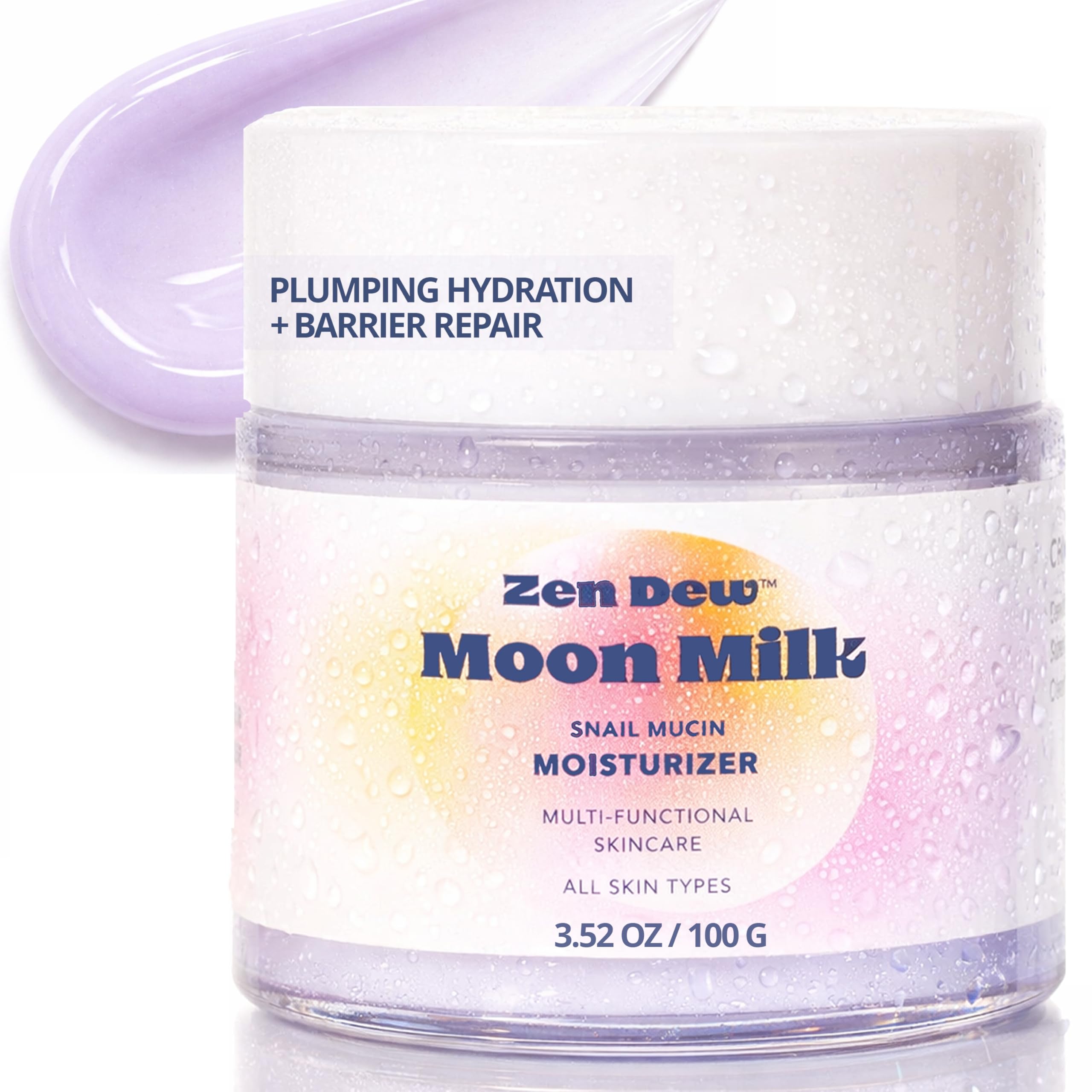Moon Milk Snail Mucin Moisturizer Gel Cream 3.52 Oz - Zen Dew