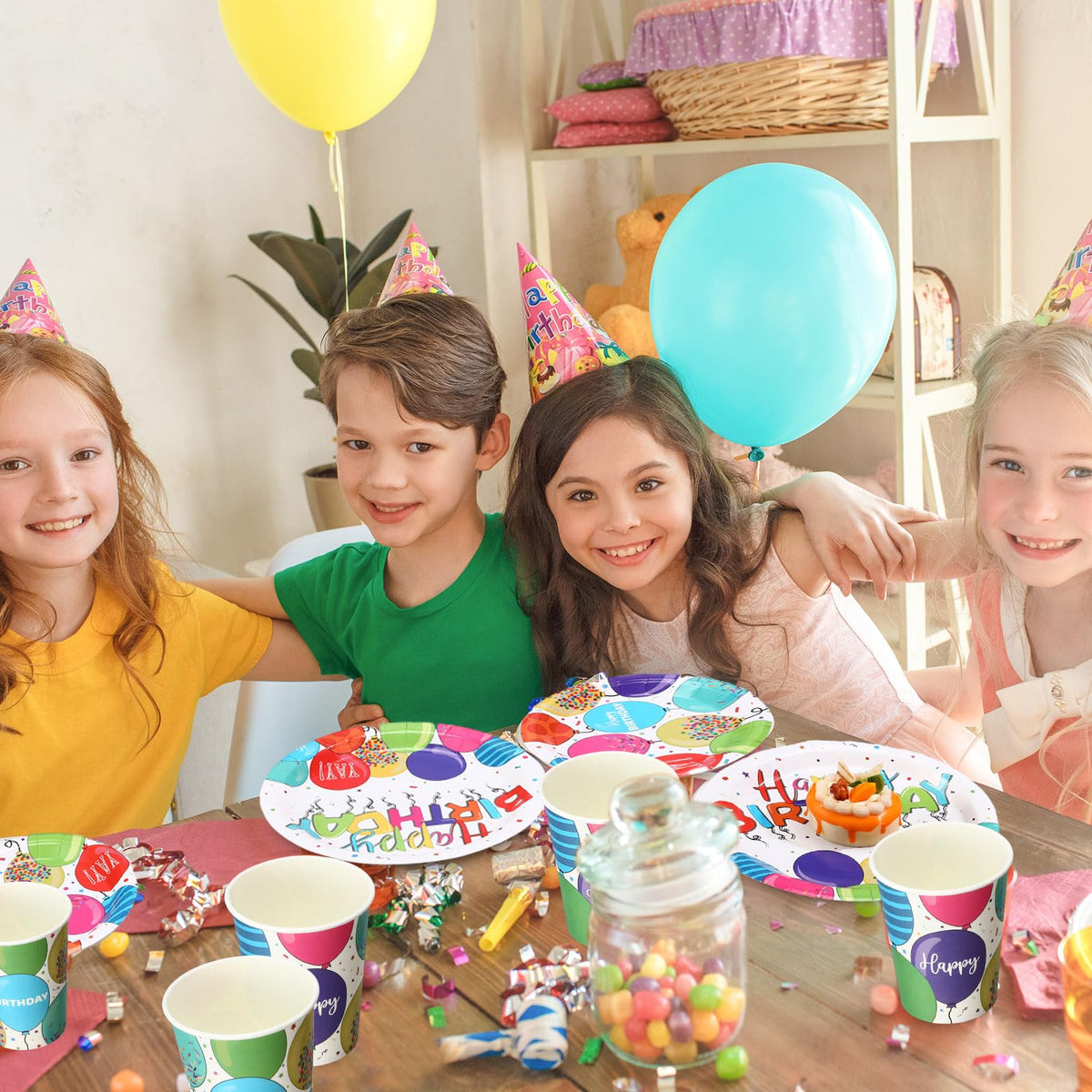 400 Pcs Happy Birthday Party Decorations Disposable Paper - Sunnychicc Official Imagery - 5