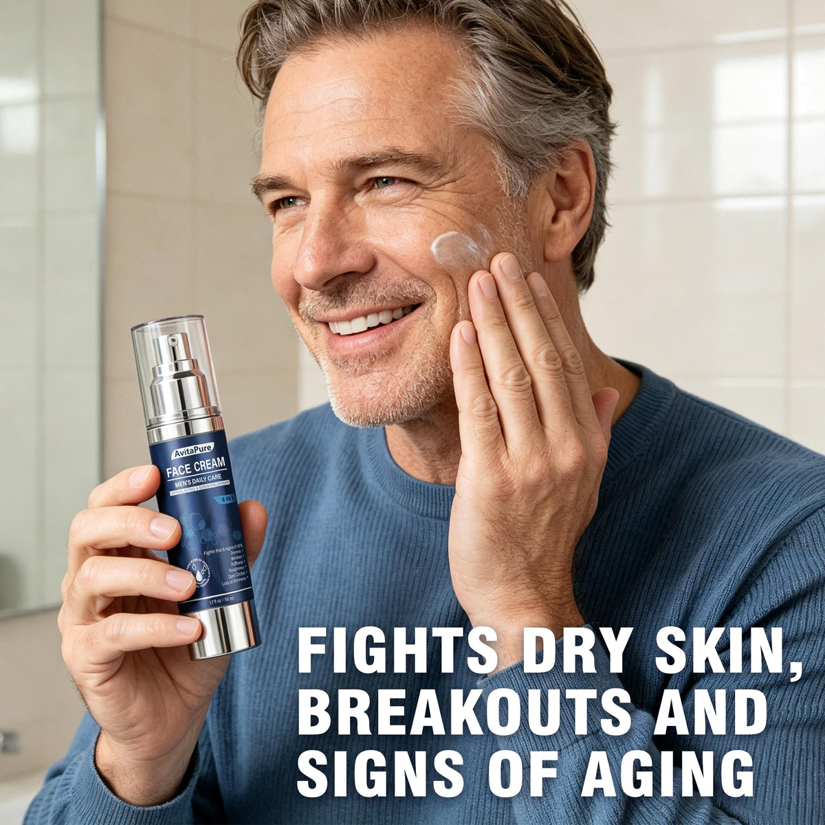 6 in 1 Face Cream for Men Daily Hydrating Moisturizer for - AVITAPURE Official Imagery - 8
