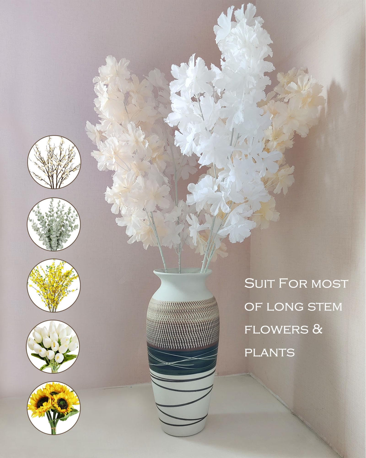 12 6 Tall Vintage Ceramic Rustic Farmhouse Vase - HUBUISH Official Imagery - 5