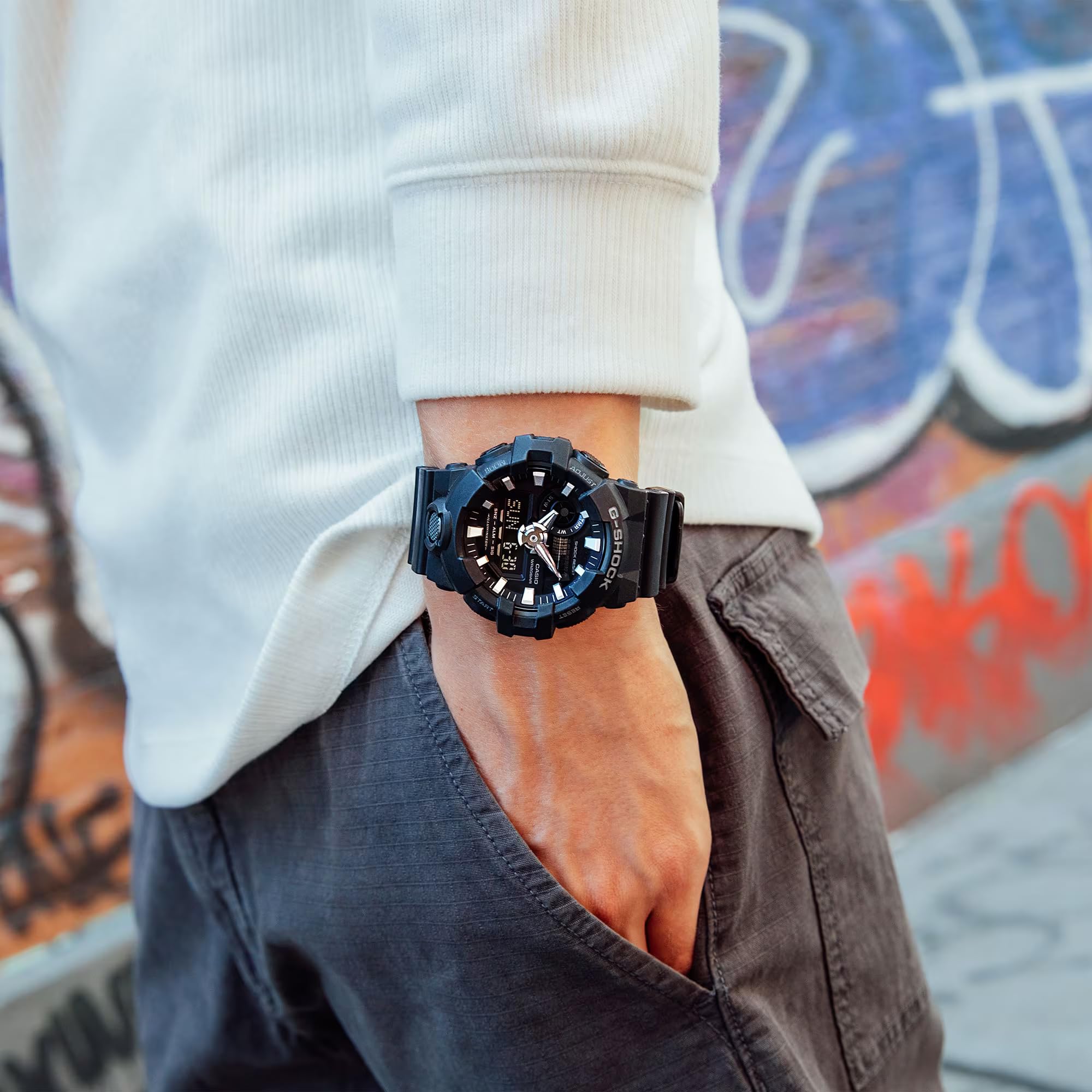 Casio Men's 'G Shock' Quartz Resin Casual Watch, Color:Black - View 2