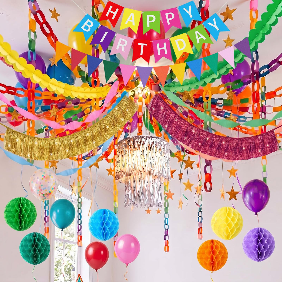 TaoBary Happy Birthday Decorations 492ft Crepe Streamers 600 - TaoBary Official Imagery - 1