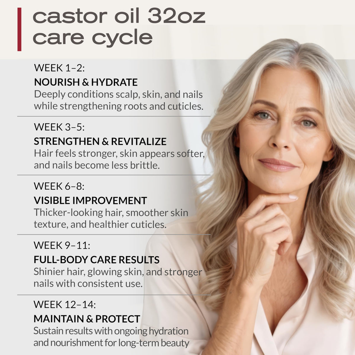 USDA Organic Castor Oil 100 Pure Cold Pressed Hexane Free 32 - Ella & Eden Official Imagery - 4