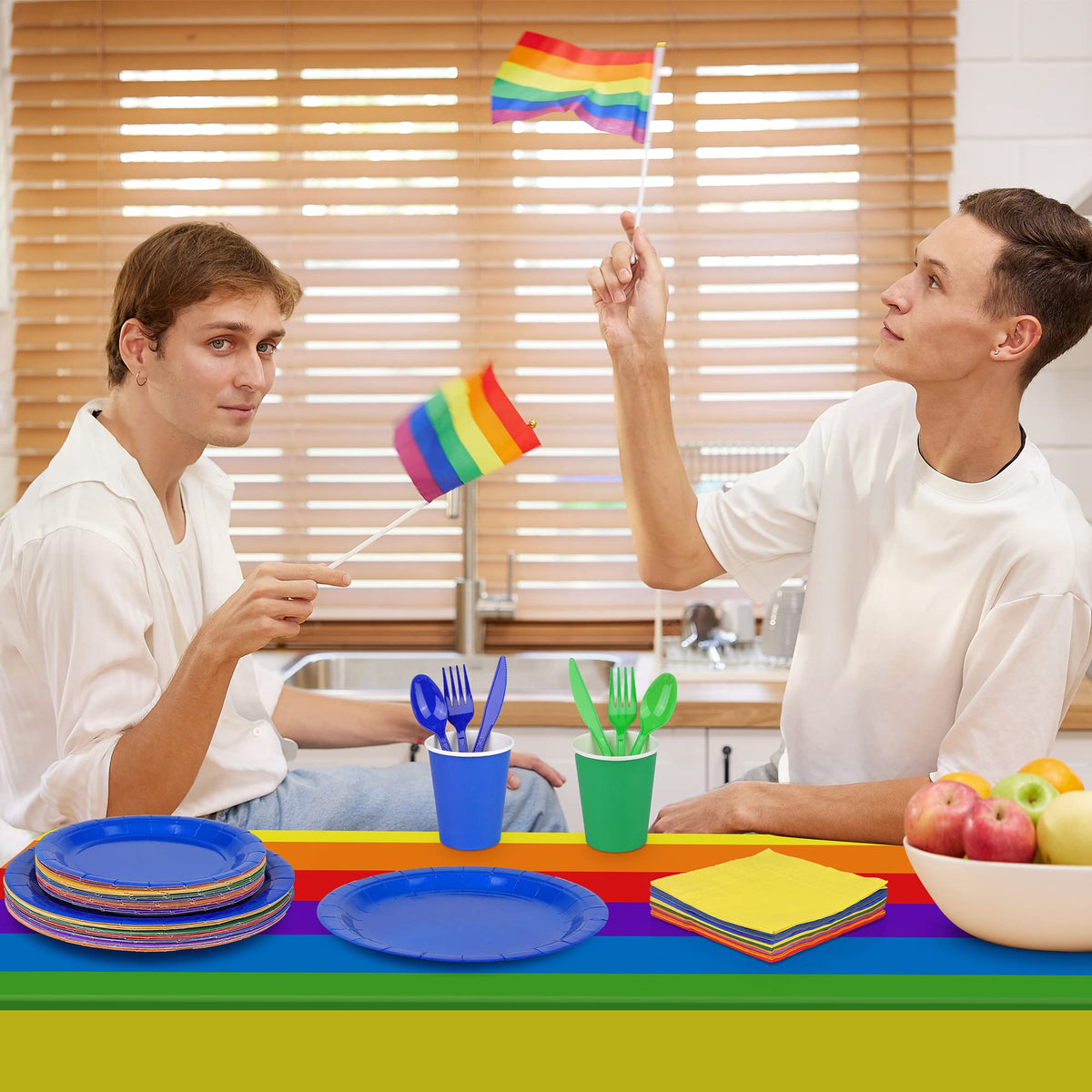 Ruisita 193 Pieces Rainbow Party Supplies Include Disposable - Ruisita Official Imagery - 8