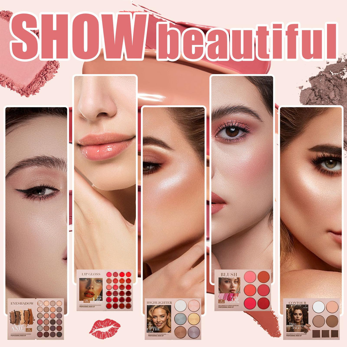 5 Layer Book Style Foldable Makeup Gift Set 24 Eyeshadow 24 - BrilliantDay Official Imagery - 4