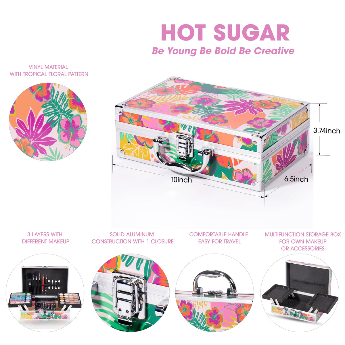 Hot Sugar Makeup Kit with Train Case for Teens and Women - Hot Sugar Official Imagery - 3
