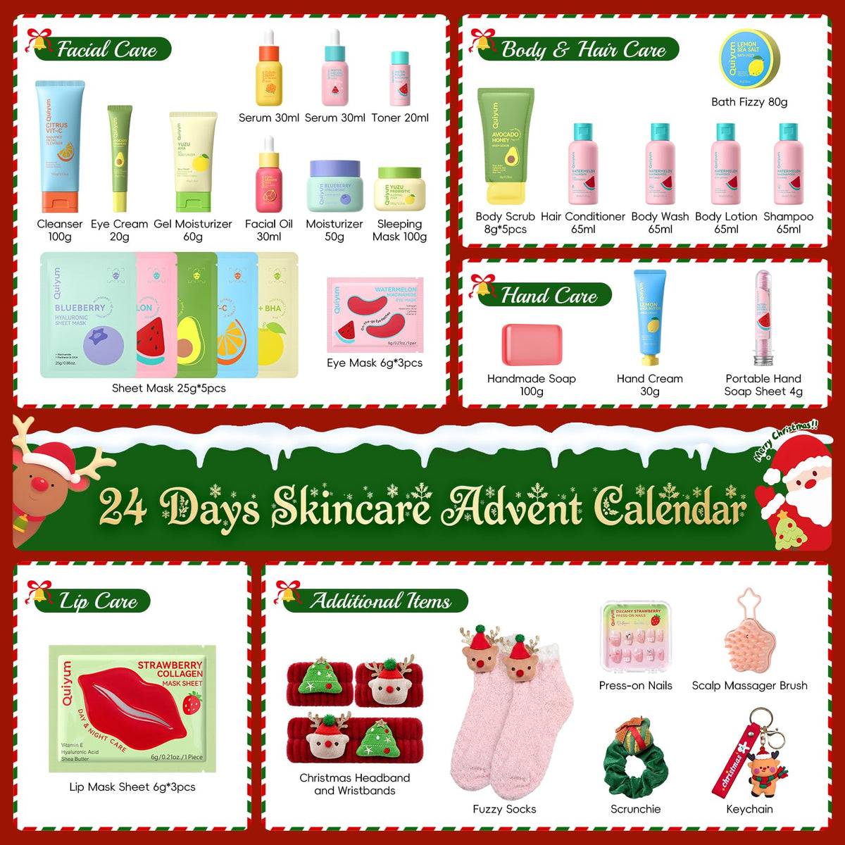 Fruit Skincare Advent Calendars 2026 Facial Body Care Gift - QUIYUM Official Imagery - 5