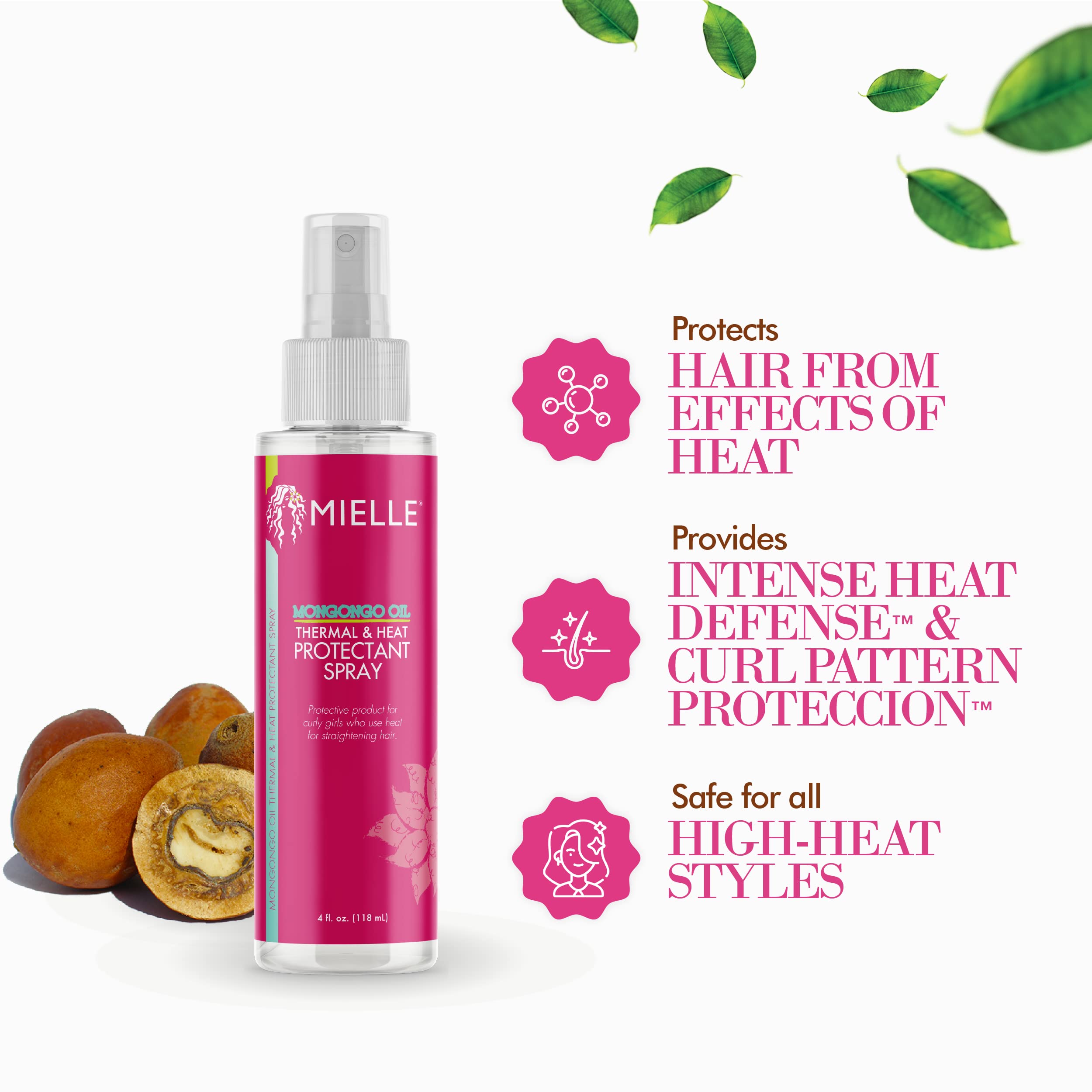 Mielle Organics Mongongo Oil Thermal & Heat Protectant Spray, Protects Hair - Mielle Organics Official Product View 5
