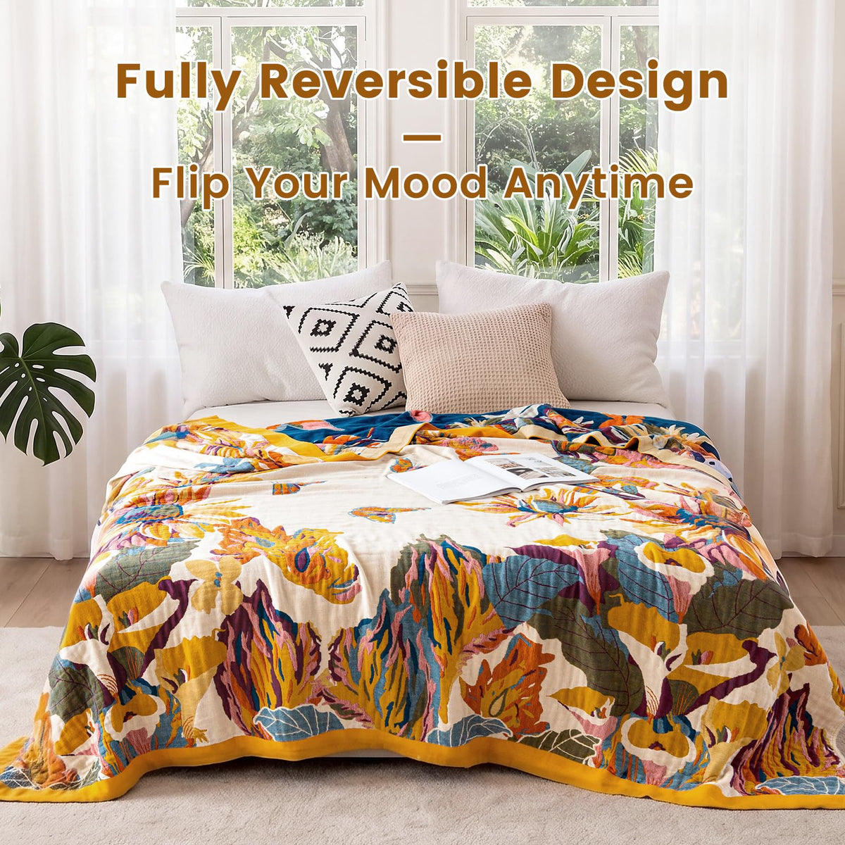 MSGKV Boho Throw Blanket 100 Cotton 60 x80 for Couch Bed - MSGKV Official Imagery - 6