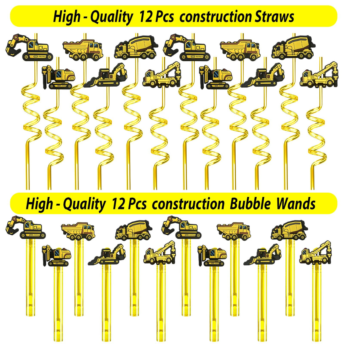 PLOUGVI 232PCS Construction Birthday Party Supplies - PLOUGVI Official Imagery - 4