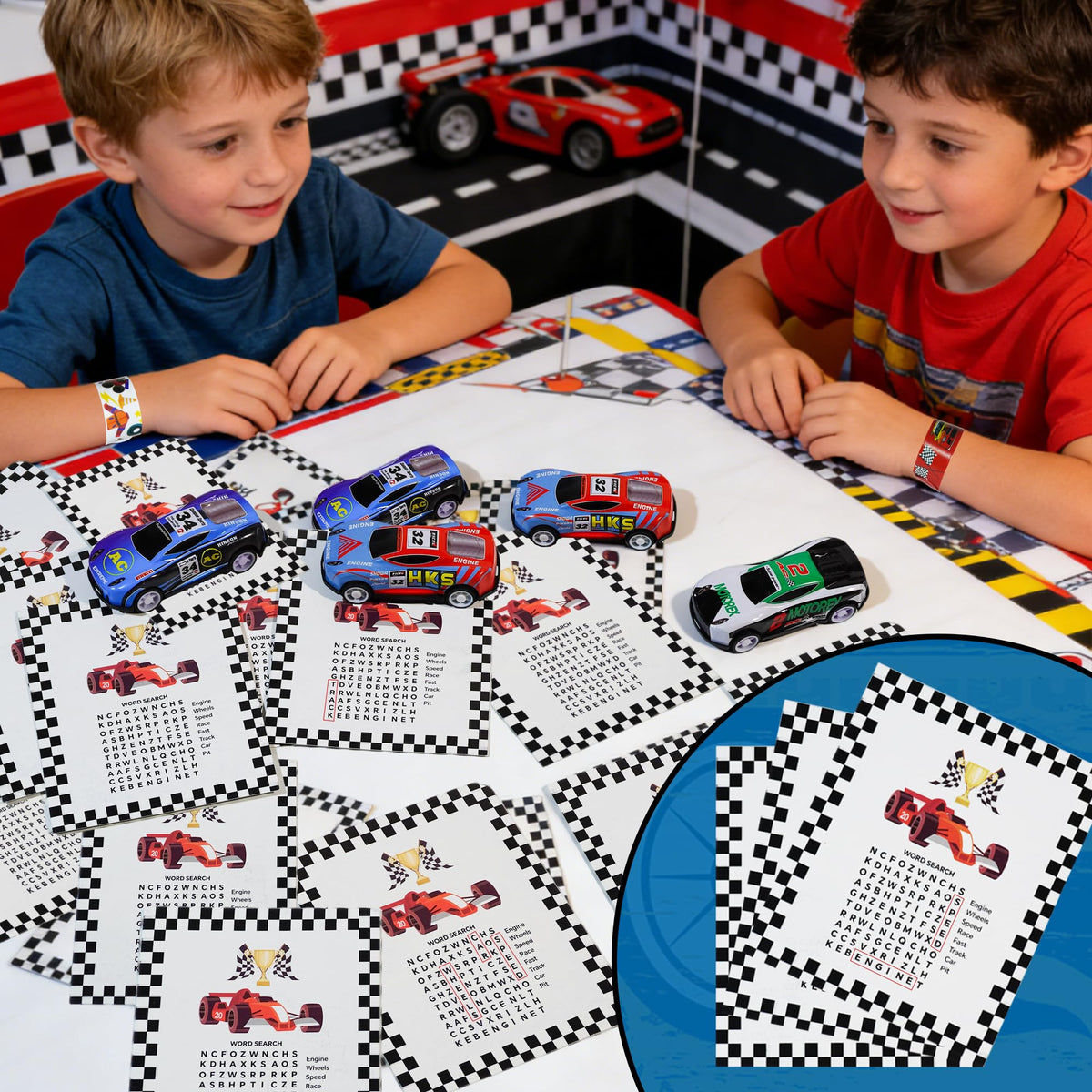 120PCS Race Car Party Favors Set for Kids Racing Party - HandTool Official Imagery - 7
