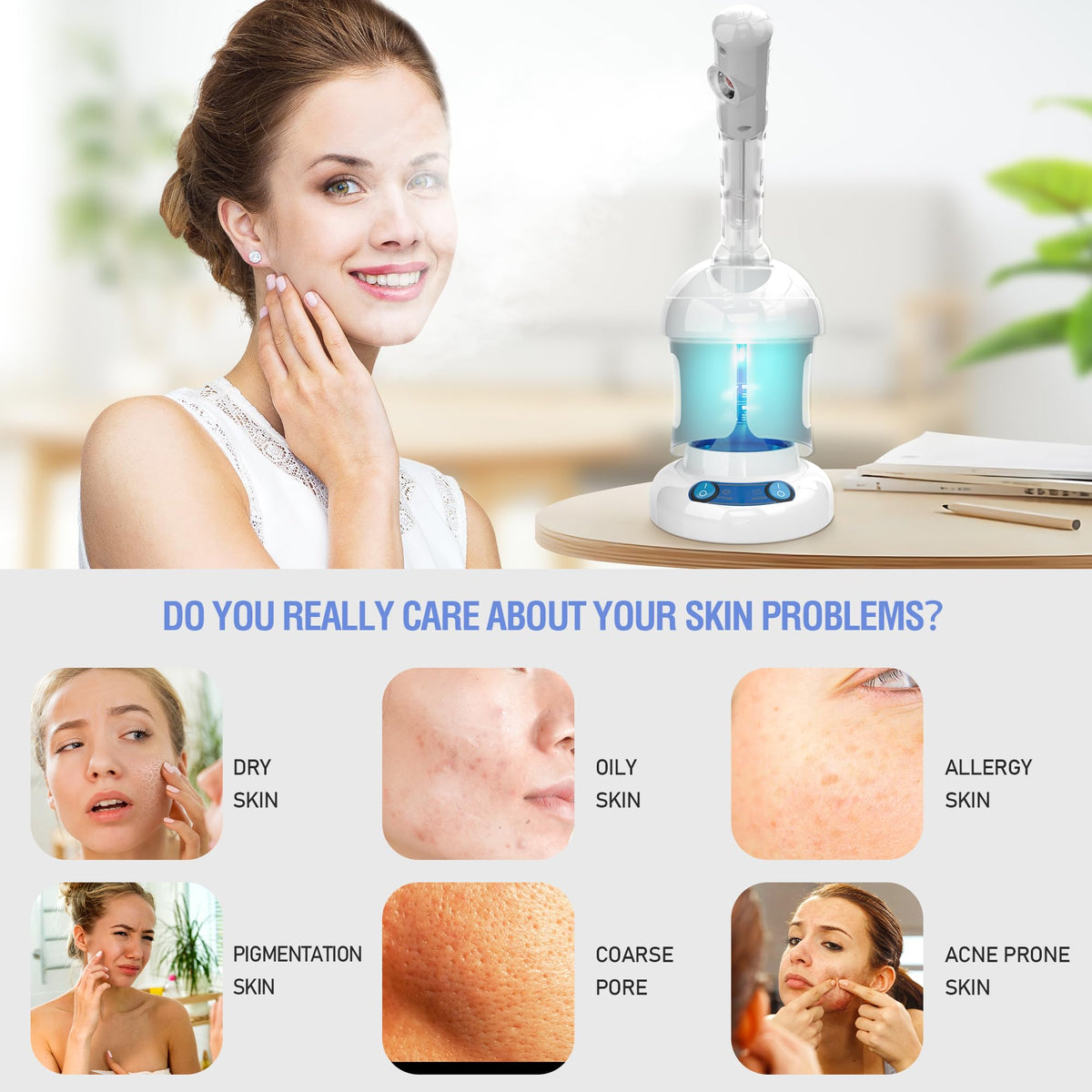 Facial Steamer Ozone Nano Ionic Face Steamer for Deep - Kingsteam Official Imagery - 3