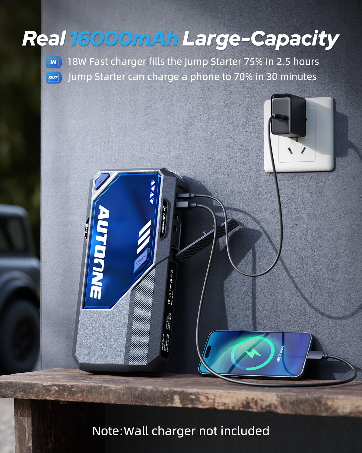 AUTOONE M4 Jump Starter 8000A Car Battery Jumper Starter Portable, 12V - View 3