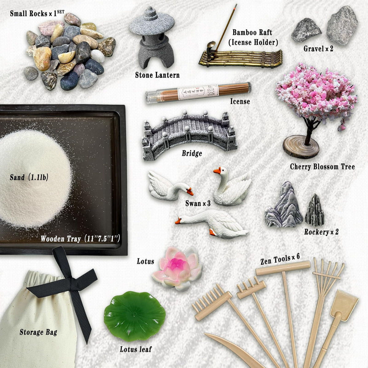 SRAYW Zen Garden Kit for Desk Decor 11x7 5 Beautiful - SRAYW Official Imagery - 3