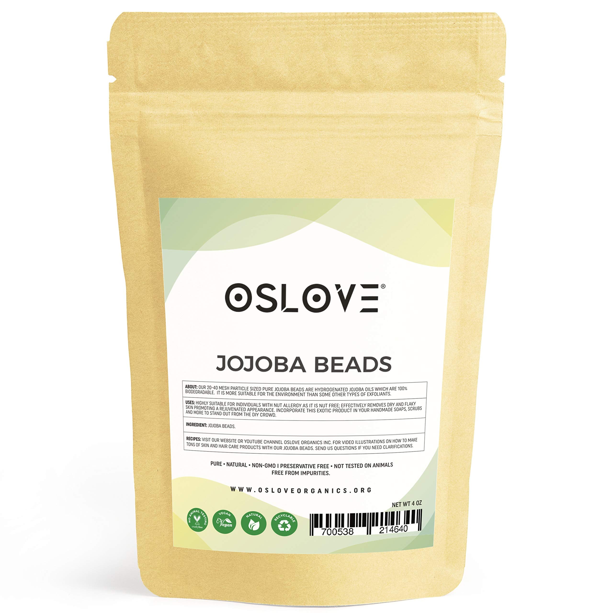 Oslove Organics Pure Jojoba Beads - 40 Mesh Size Cleanses and Exfoliates S - Oslove Organics Official Product View 8