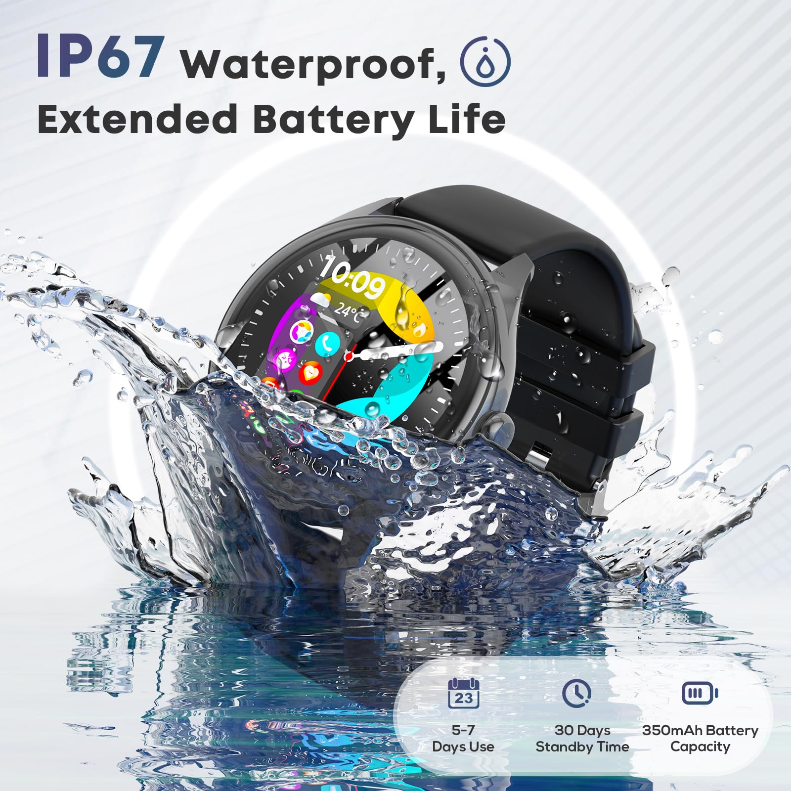 DIVOAZBVO Smart Watch for Men, 1.39" HD Touchscreen Smartwatch with 12 - View 5