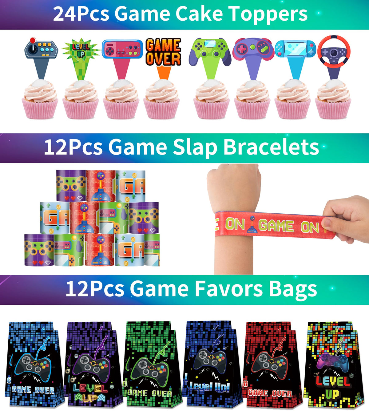 PLOUGVI 320PCS Video Game Party Favors for Kids Including - PLOUGVI Official Imagery - 7