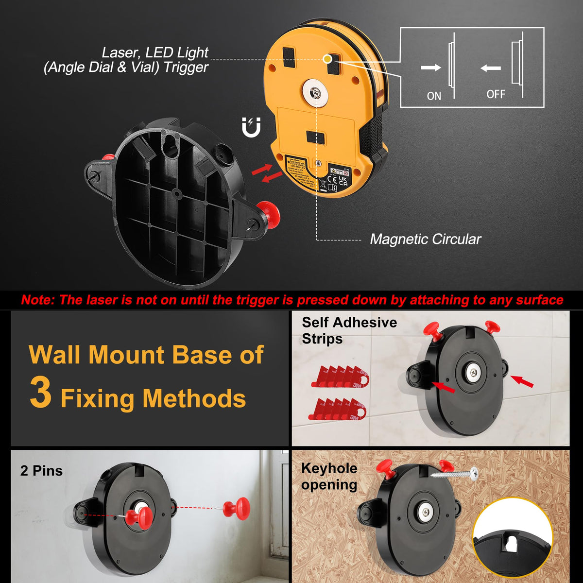 PREXISO Multi Surface Laser Level LED Light Vial Cross Line - Prexiso Official Imagery - 3