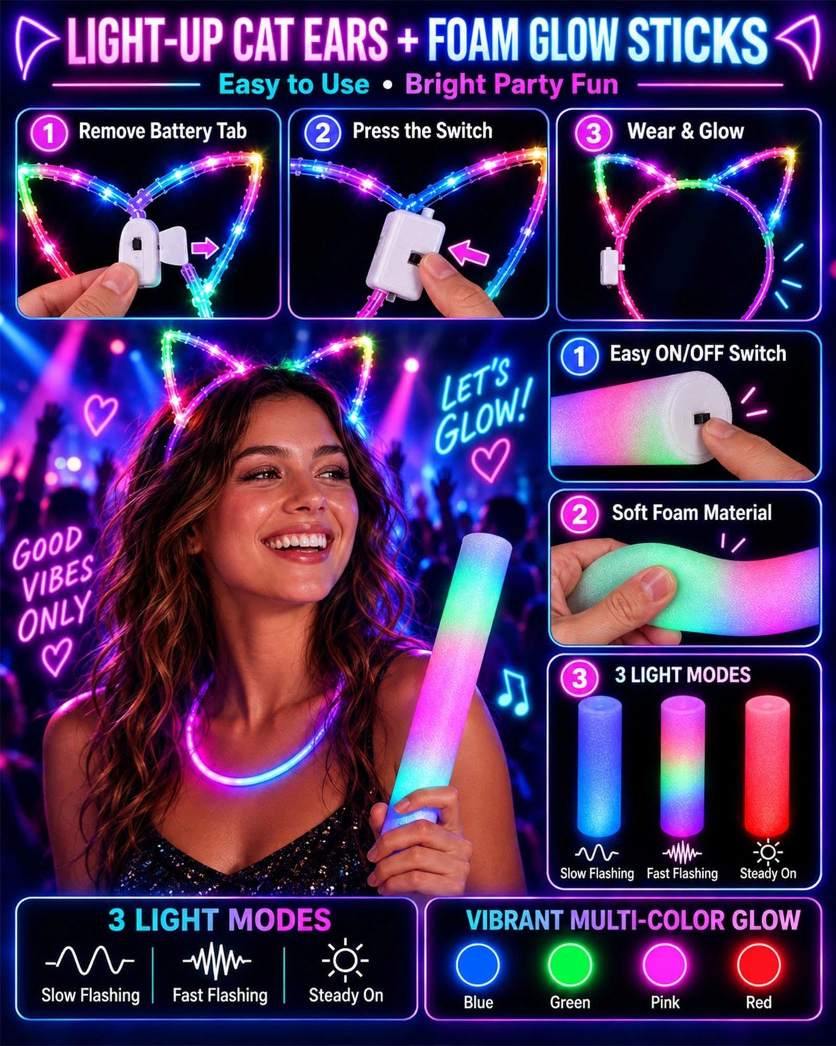 181PCS Glow in The Dark Party Supplies Glow Sticks Party - Ploithic Official Imagery - 5
