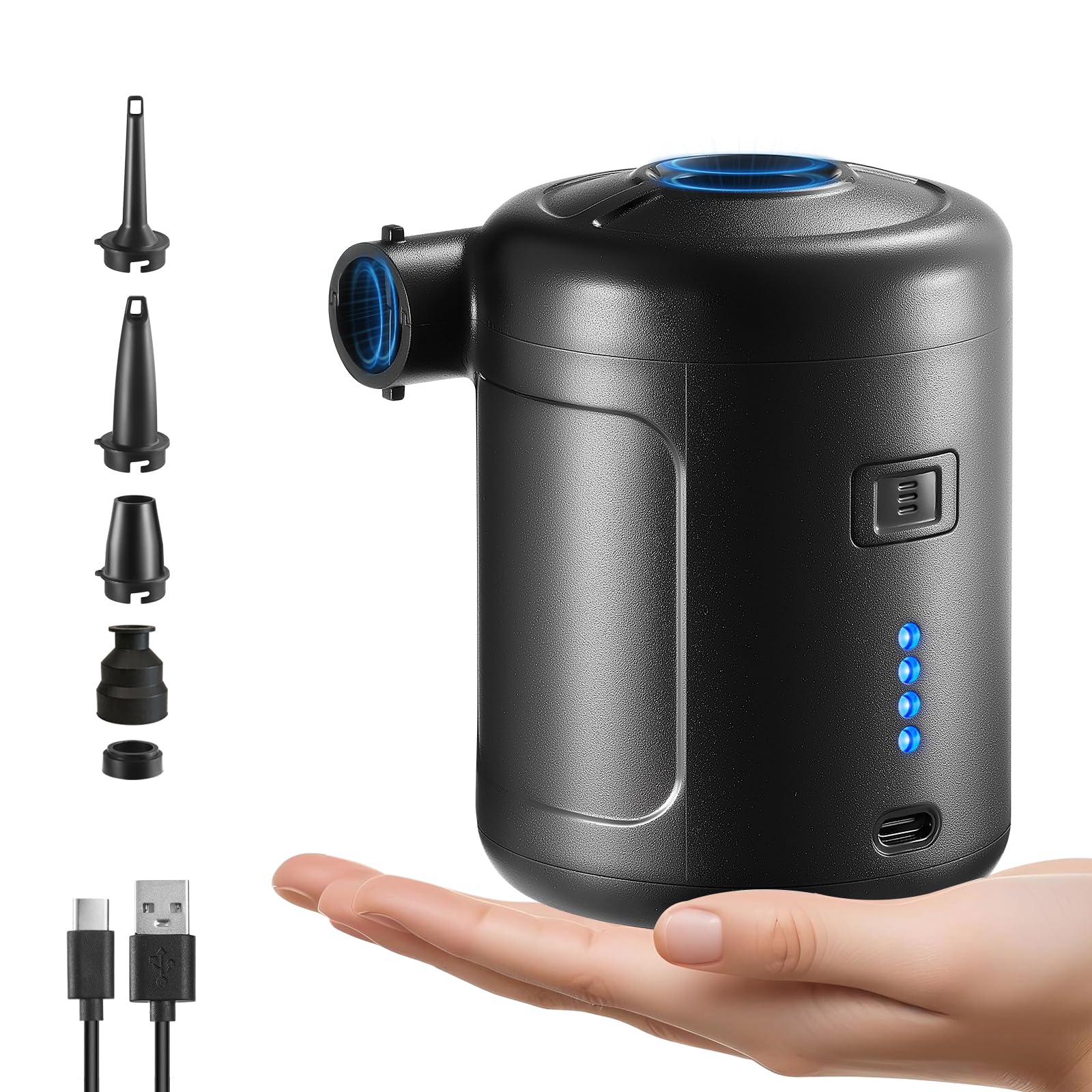 NIBBaNACAL Portable Air Pump for Inflatables, Rechargeable Air Mattres - View 1