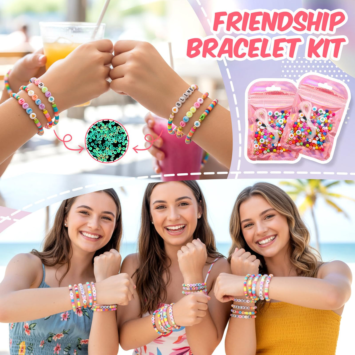 Kenning 24 Set Friendship Bracelet Making Kit Glow in The - Kenning Official Imagery - 7