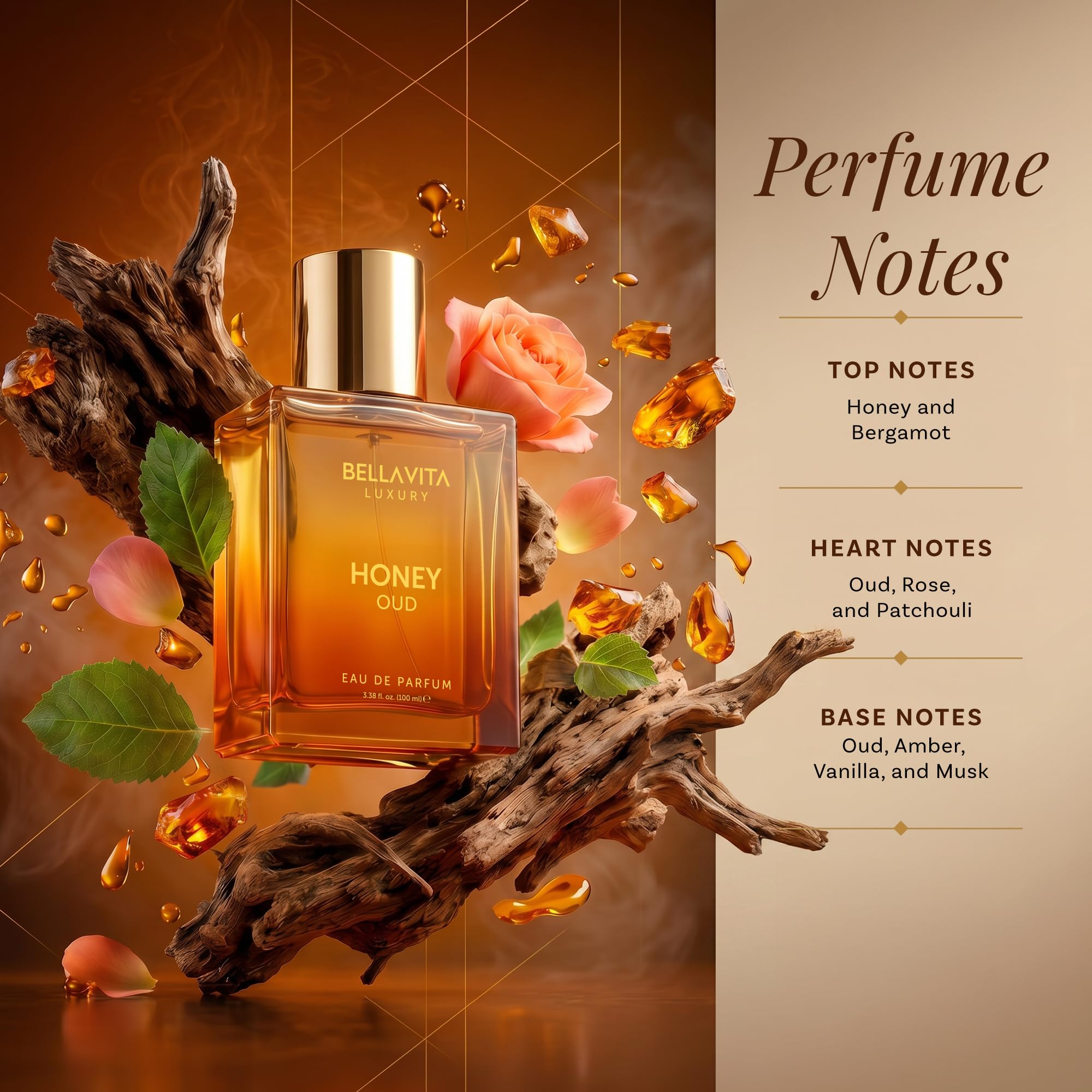 Bellavita Luxury Honey Oud Eau de Parfum - Bella Vita Luxury Official Product Imagery - 5