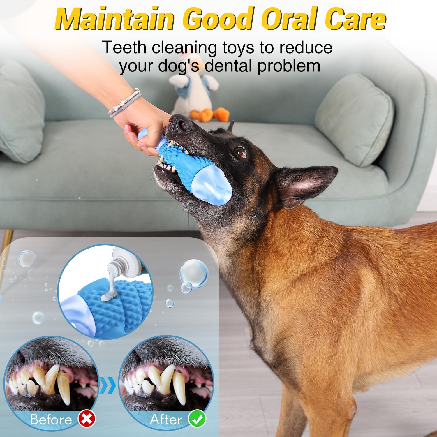 WinTour tough dog toy designed for aggressive chewers, durable and indestructible rubber chew toy for large dogs.