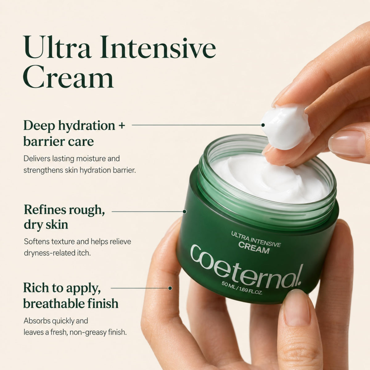 Hydrating Face Moisturizer for Dry Sensitive Skin K Beauty - coeternal Official Imagery - 6