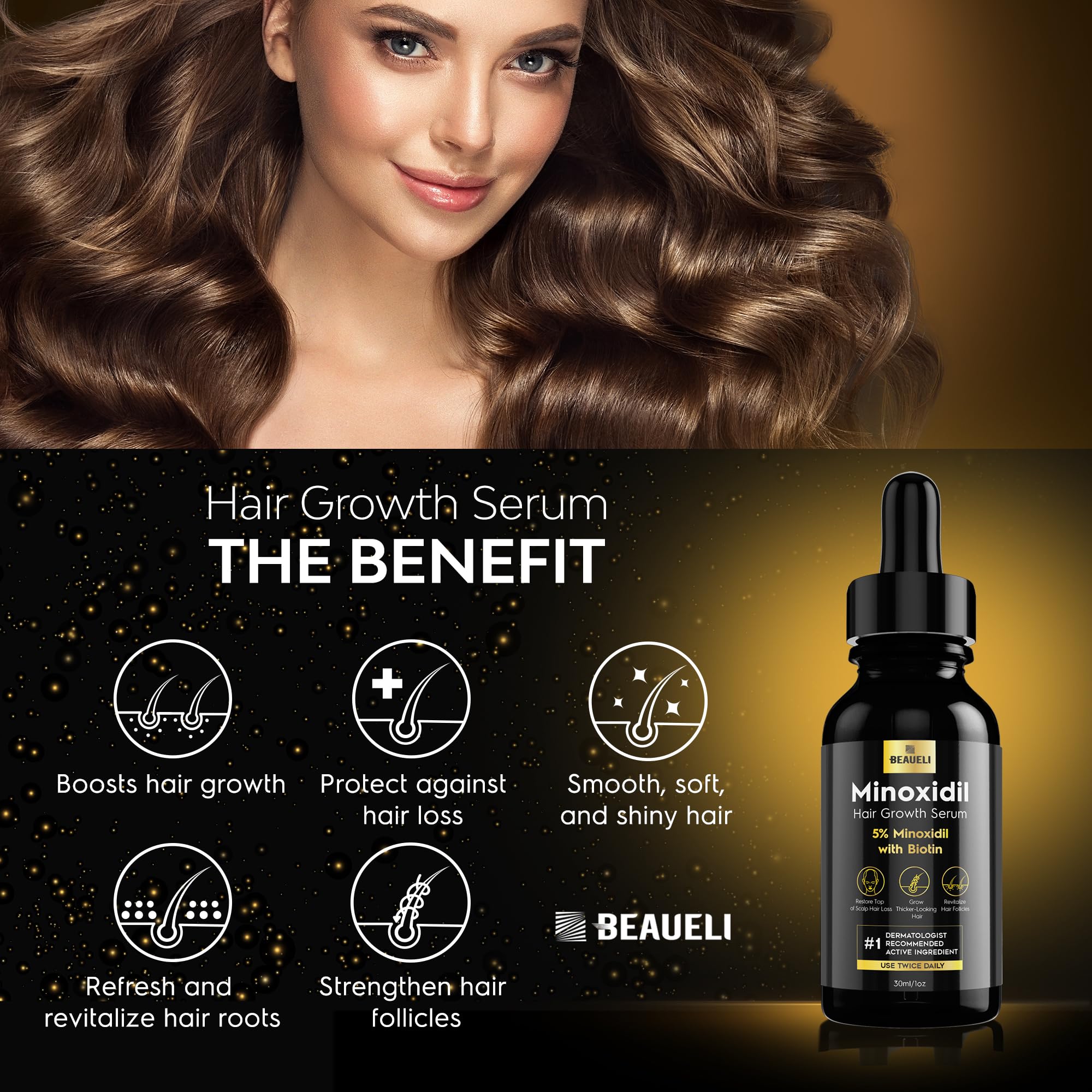 beaueli 5% Minoxidil Hair Growth Serum, Beard Growth Oil - beaueli Official Product View 4
