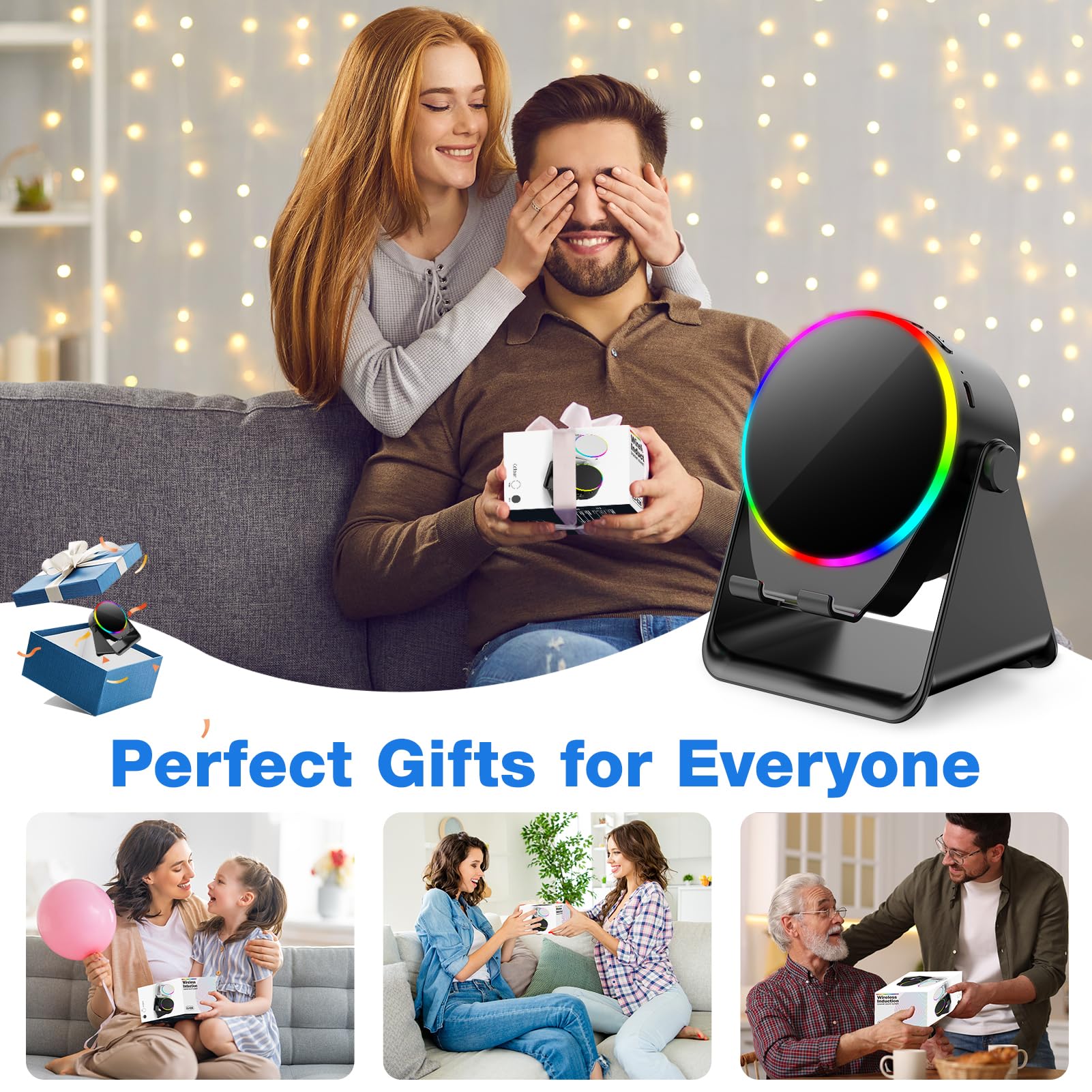 TARKARI Wireless Induction Speaker, 5 in 1 Bluetooth Speaker, 360 by TARKARI - Angle View 8