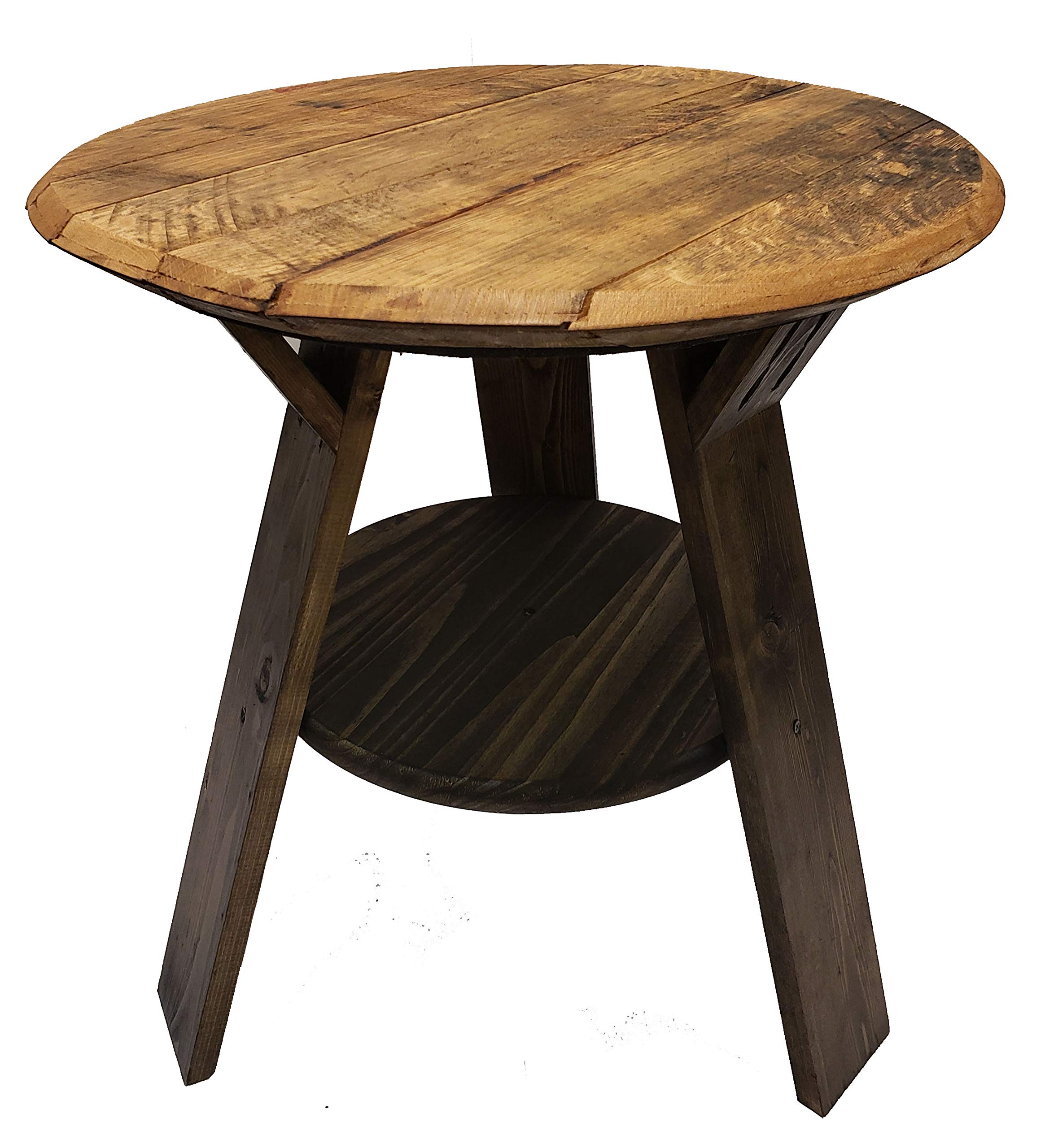 Bourbon Collection Whiskey Barrel Round Top End Table Rustic - Product Imagery